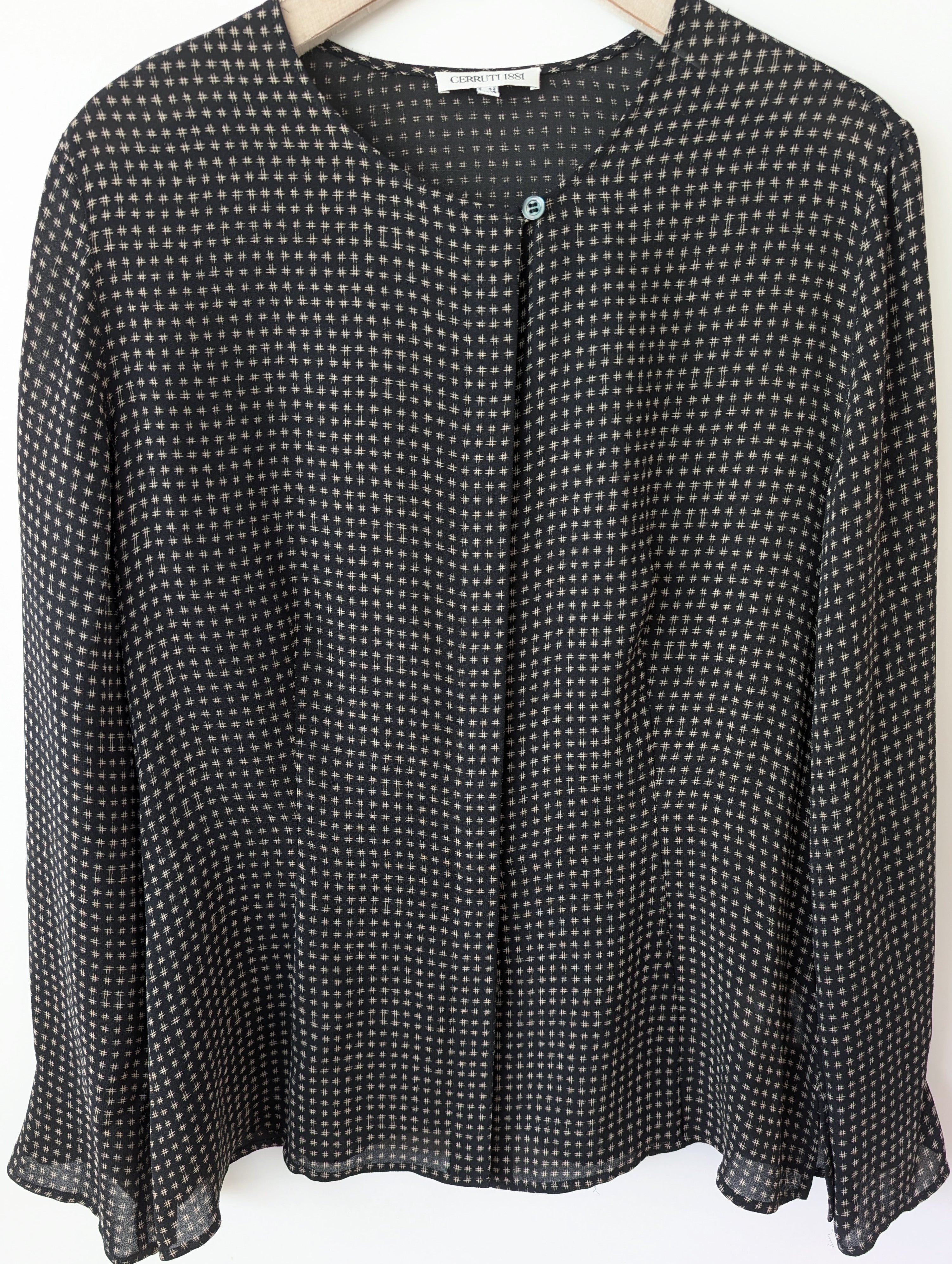 *Cerruti* Bluse 100% Seide Galaxy (L)