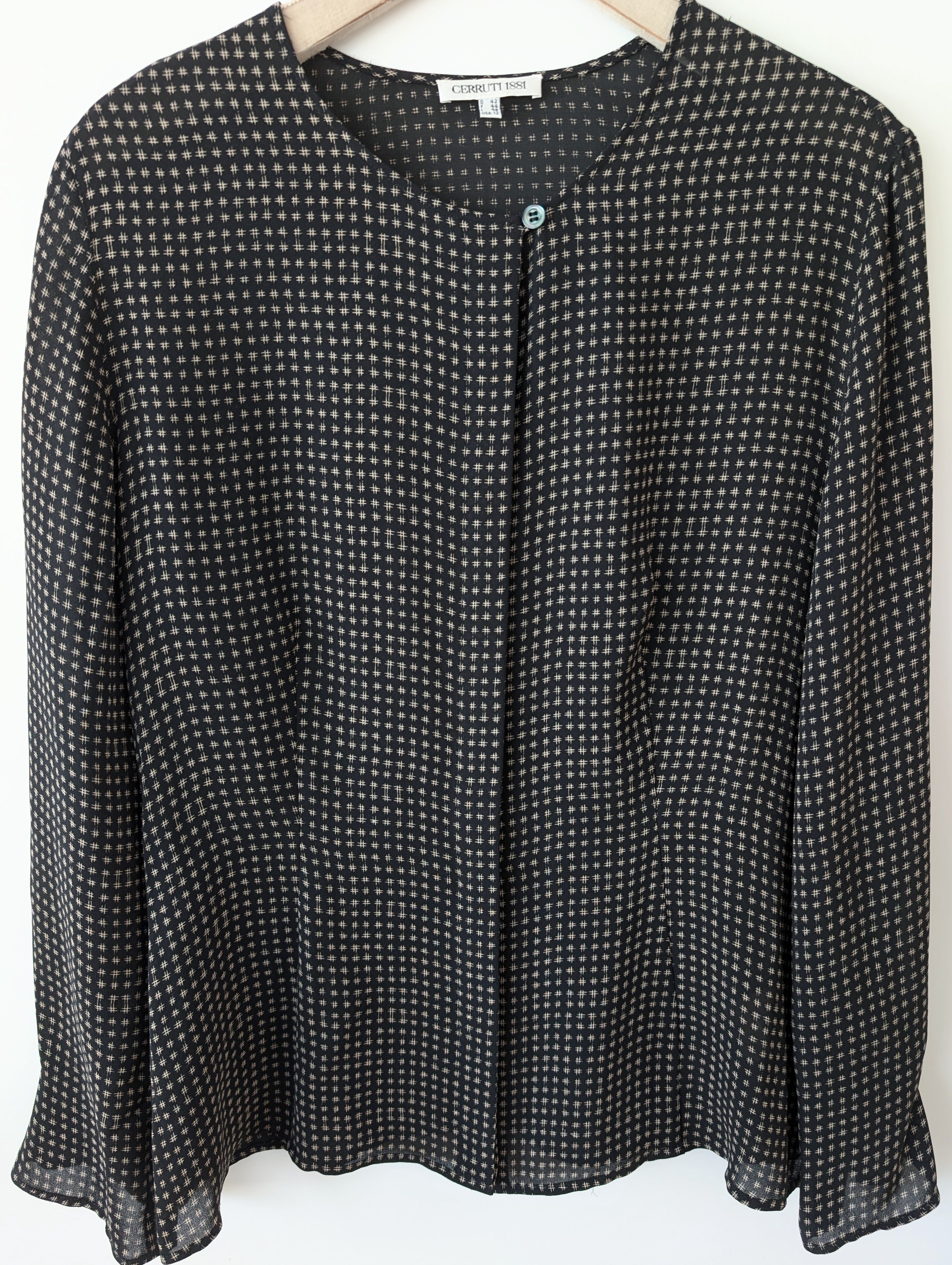 *Cerruti* Bluse 100% Seide Galaxy (L)