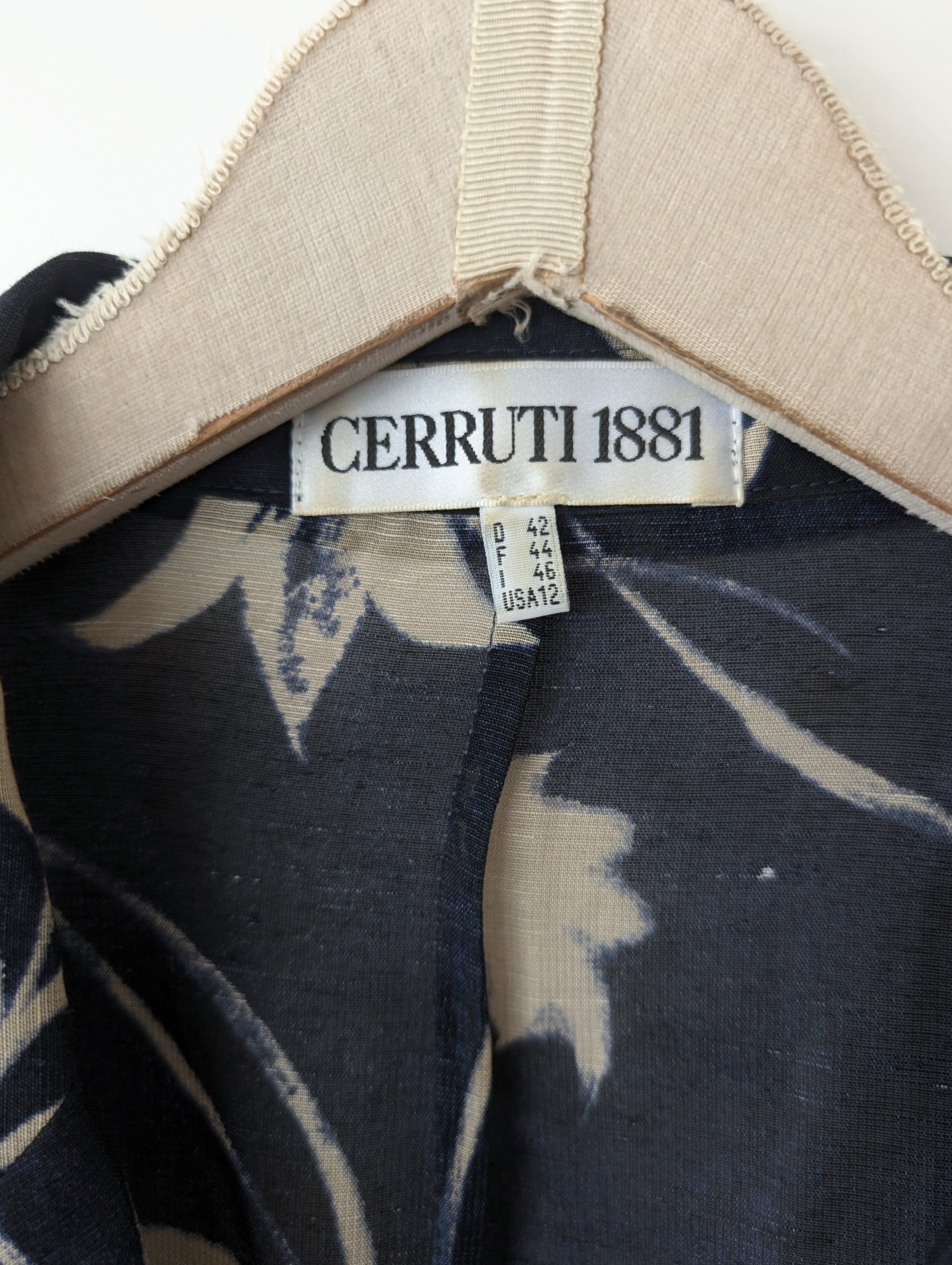 *Cerruti* Blazer Leinen Blumen Print Marine (L-XL)