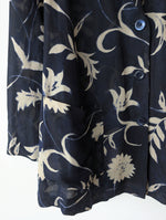 Lade das Bild in den Galerie-Viewer, *Cerruti* Blazer Leinen Blumen Print Marine (L-XL)
