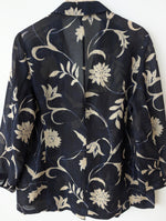 Lade das Bild in den Galerie-Viewer, *Cerruti* Blazer Leinen Blumen Print Marine (L-XL)
