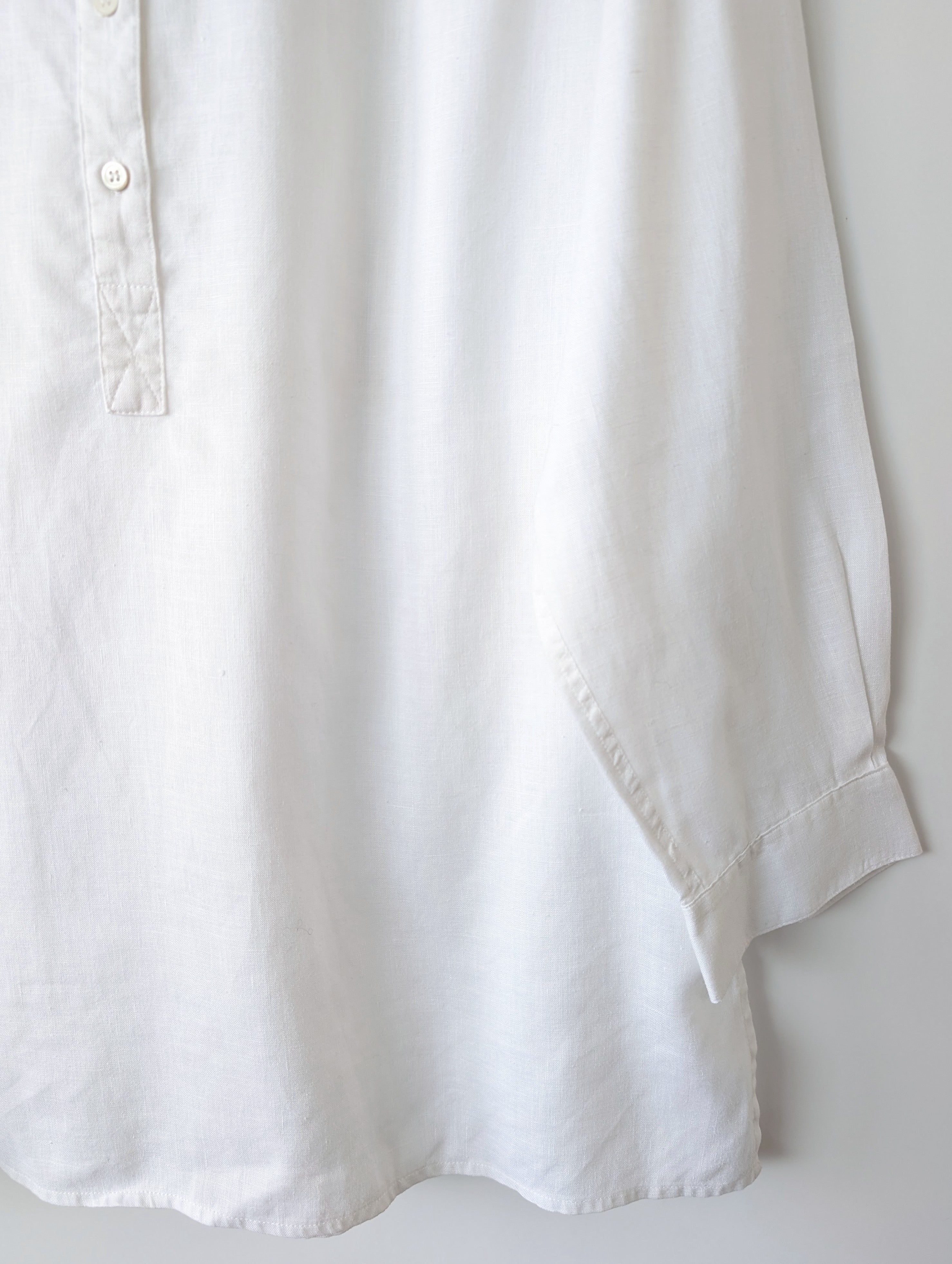 *Cerruti* Bluse 100% Leinen Weiß Basic (L)