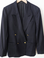 Lade das Bild in den Galerie-Viewer, *Yves Saint Laurent* Blazer Sakko 80s Marine Zweireiher (M-L)
