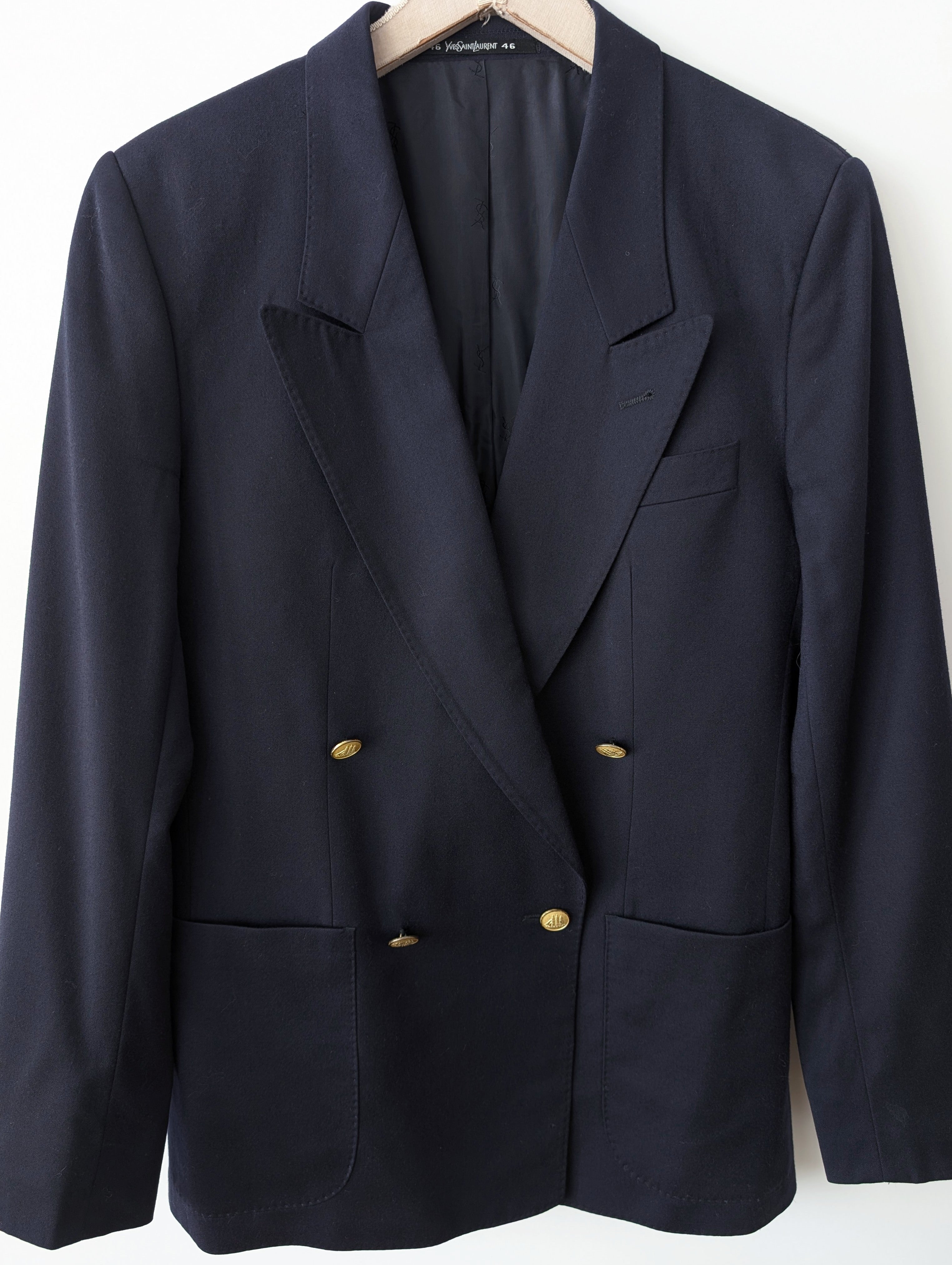 *Yves Saint Laurent* Blazer Sakko 80s Marine Zweireiher (M-L)