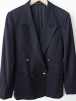 Lade das Bild in den Galerie-Viewer, *Yves Saint Laurent* Blazer Sakko 80s Marine Zweireiher (M-L)
