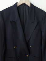 Lade das Bild in den Galerie-Viewer, *Yves Saint Laurent* Blazer Sakko 80s Marine Zweireiher (M-L)
