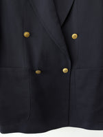 Lade das Bild in den Galerie-Viewer, *Yves Saint Laurent* Blazer Sakko 80s Marine Zweireiher (M-L)
