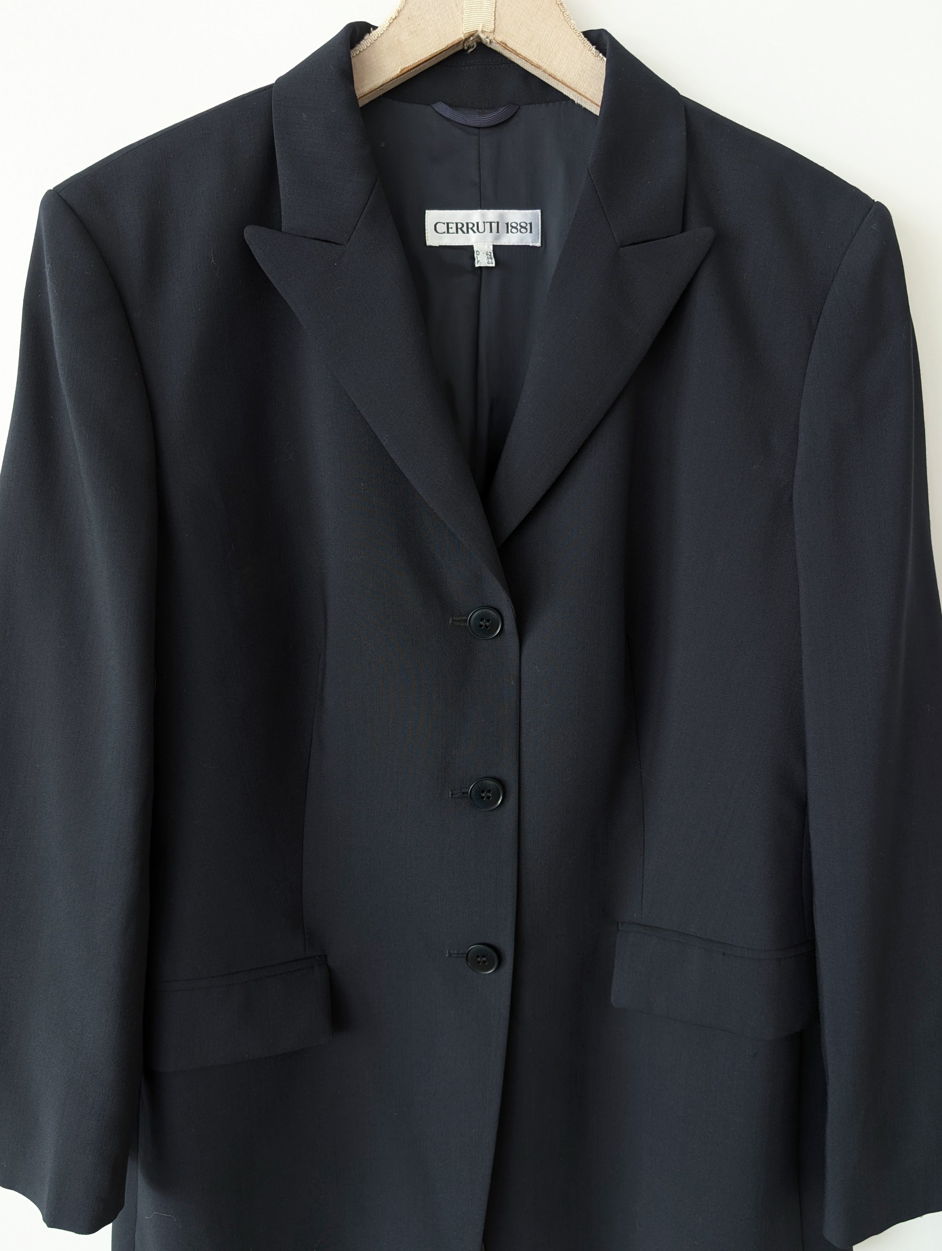 *Cerruti* Blazer 90s Wolle Nachtblau Klassik (L)