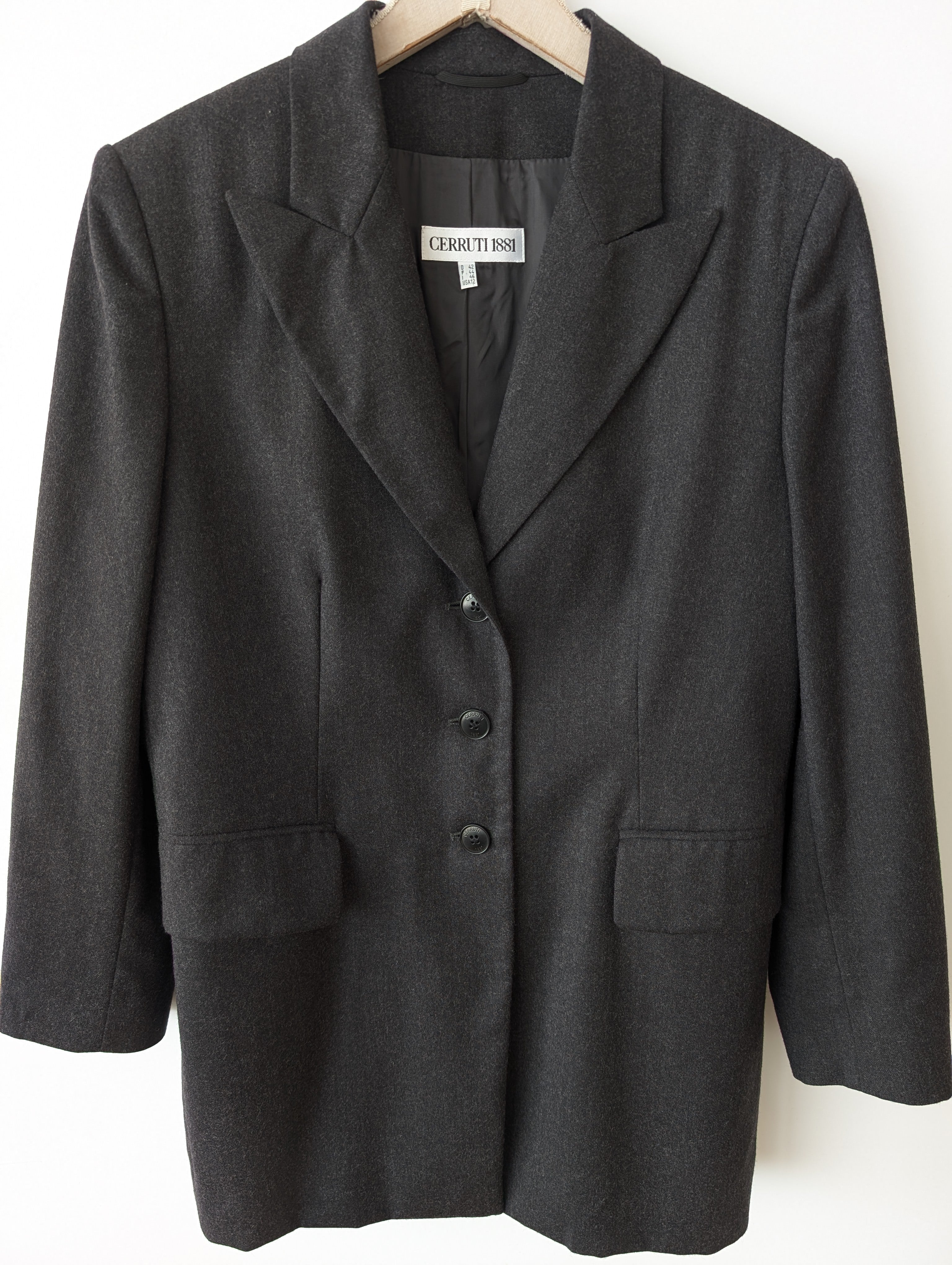 *Cerruti* Blazer 90s Wolle Mausgrau (L)