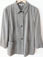 Lade das Bild in den Galerie-Viewer, *Cerruti* Blouson Blazer 90s Wolle &amp; Seide Hellgrau (L)
