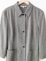 Lade das Bild in den Galerie-Viewer, *Cerruti* Blouson Blazer 90s Wolle &amp; Seide Hellgrau (L)
