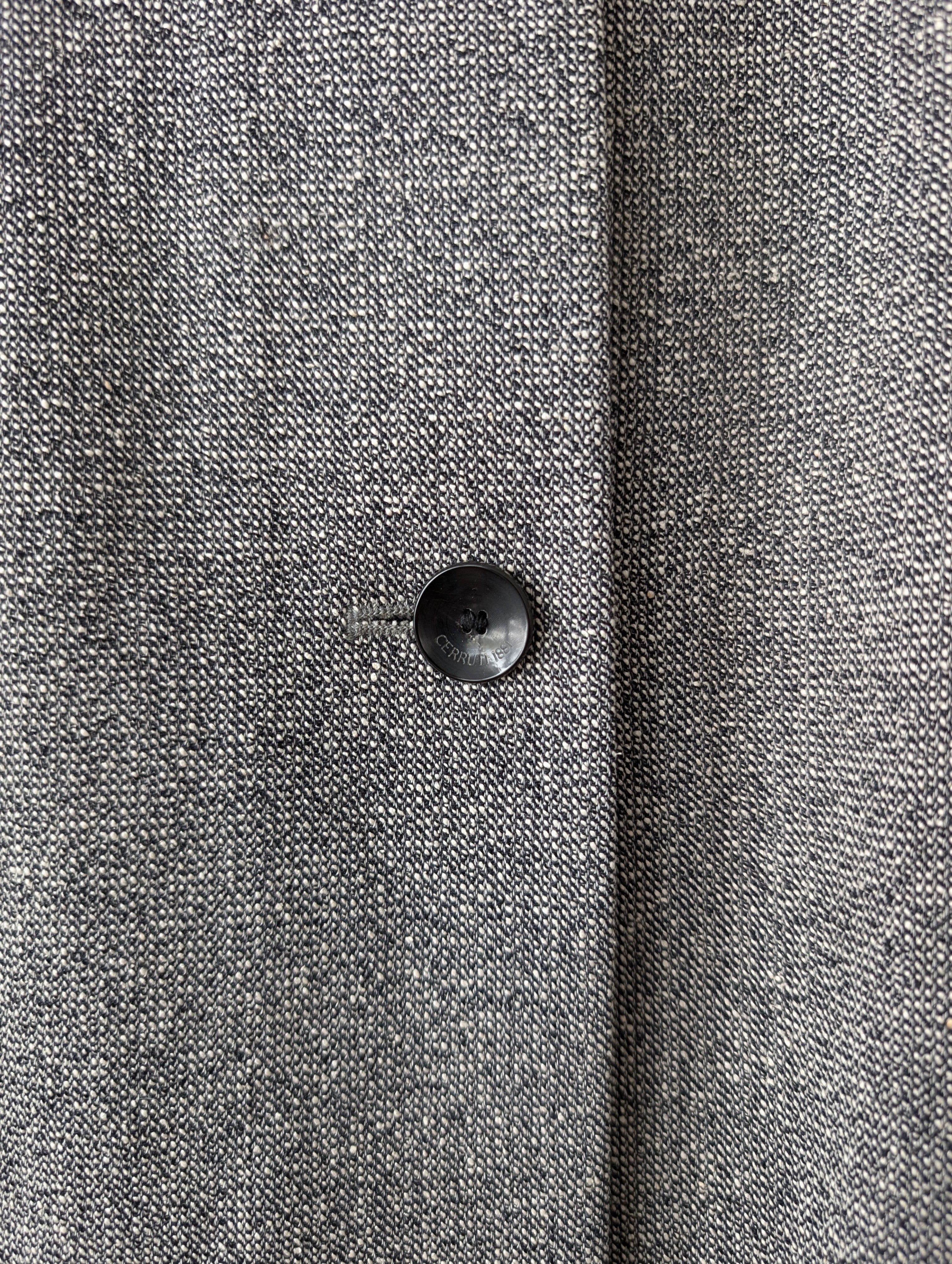 *Cerruti* Blouson Blazer 90s Wolle & Seide Hellgrau (L)