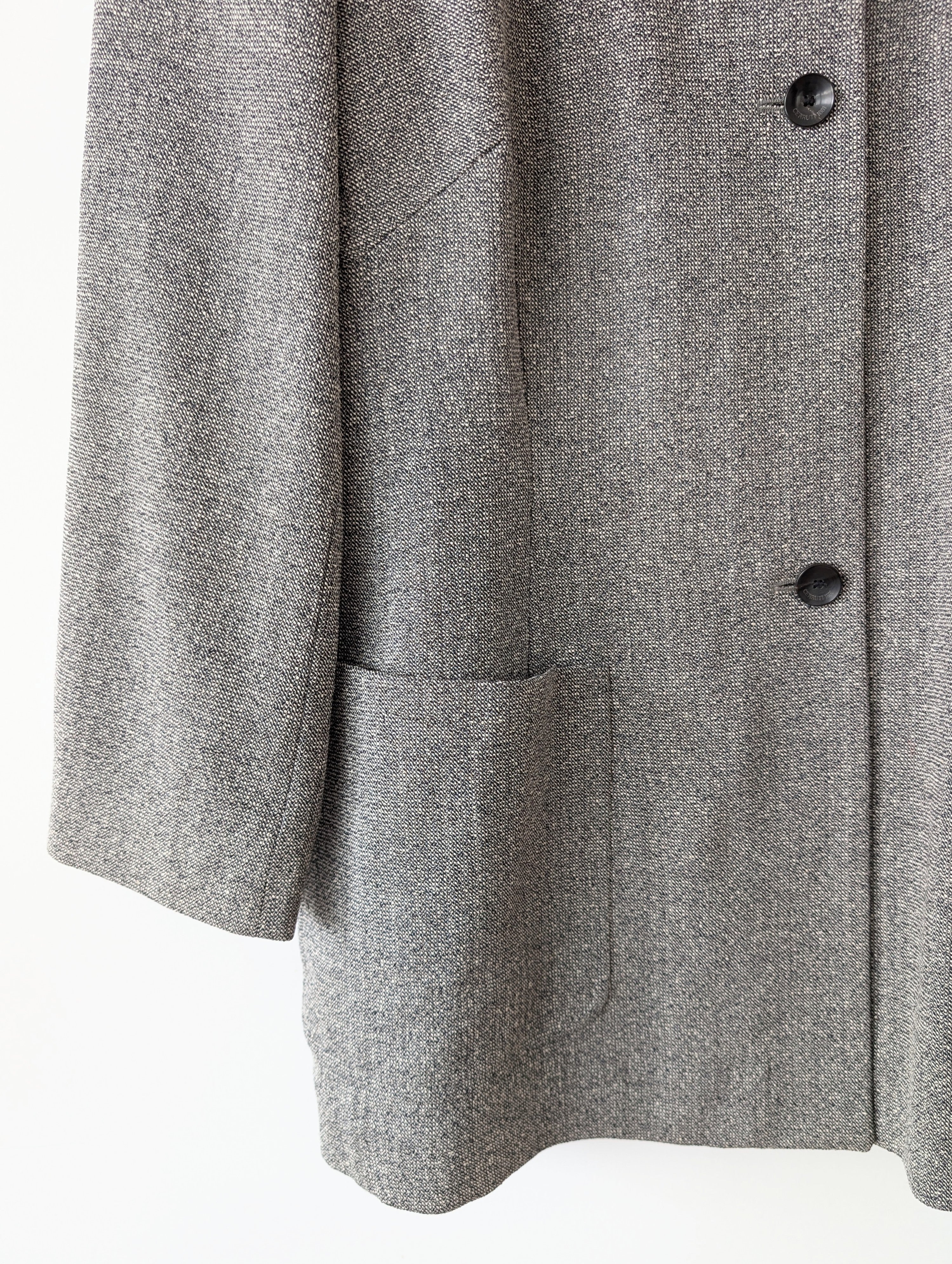 *Cerruti* Blouson Blazer 90s Wolle & Seide Hellgrau (L)