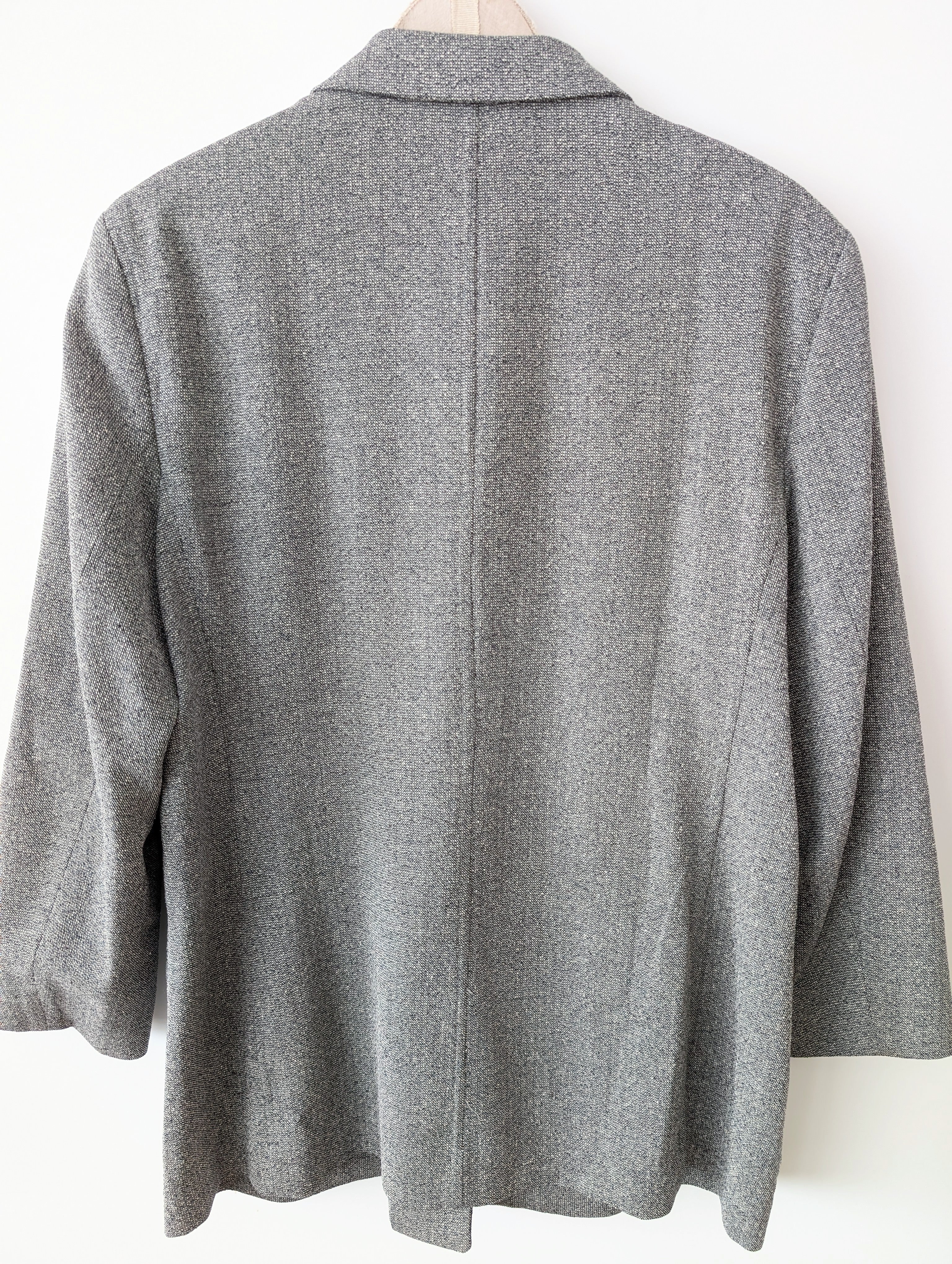 *Cerruti* Blouson Blazer 90s Wolle & Seide Hellgrau (L)