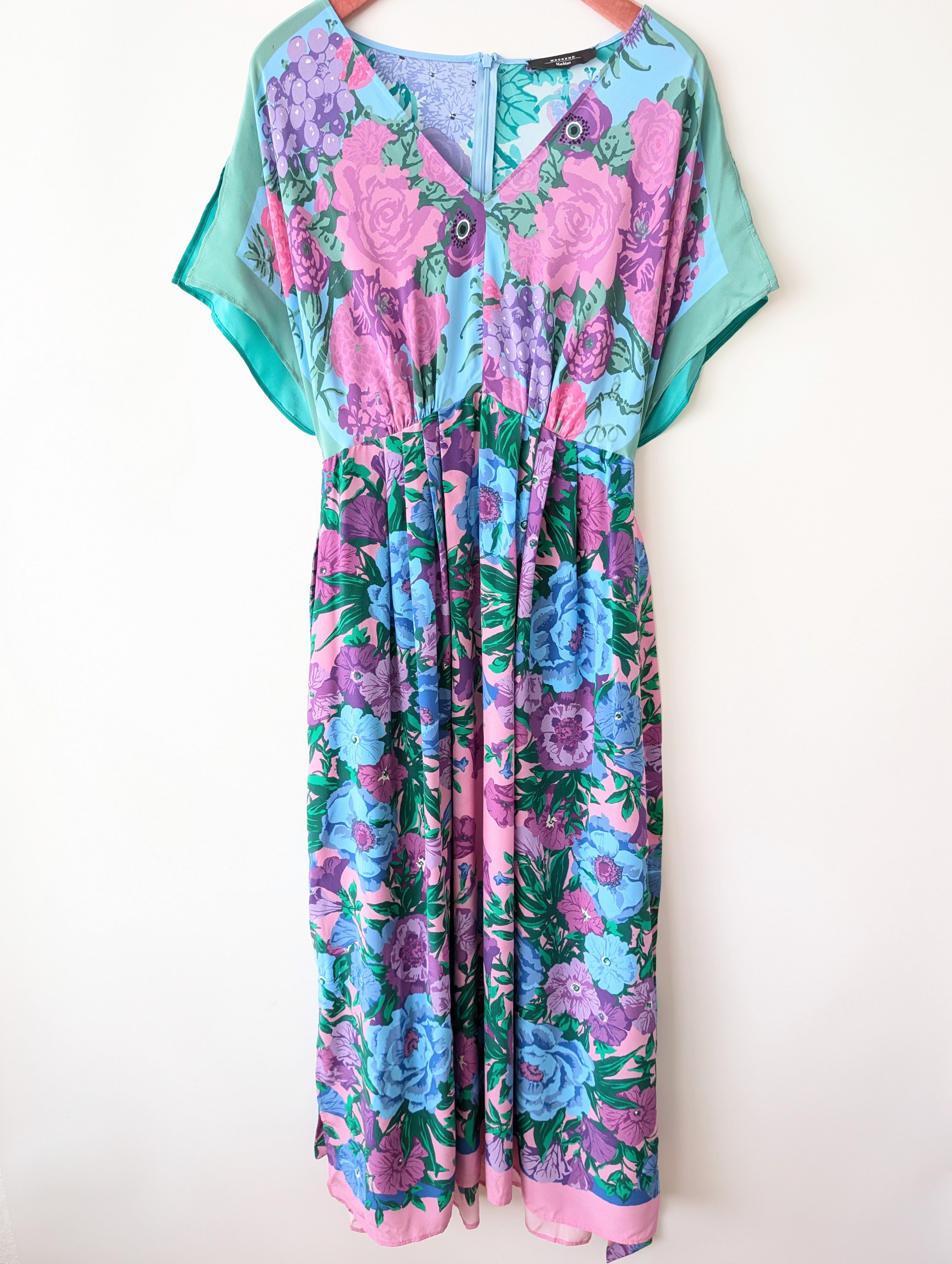 *Max Mara* Kleid Seide Bohemian Floral Print (M-L)