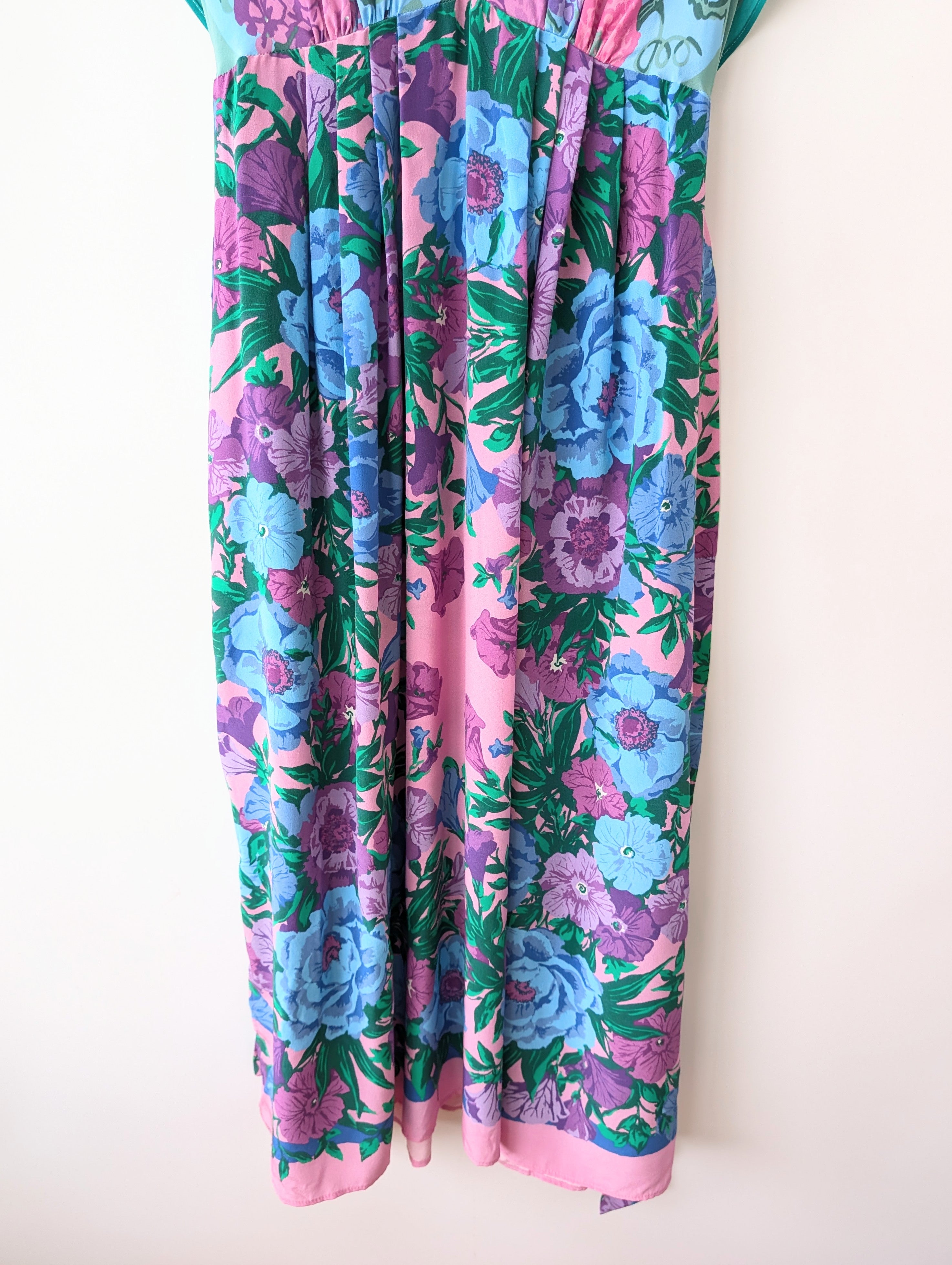 *Max Mara* Kleid Seide Bohemian Floral Print (M-L)