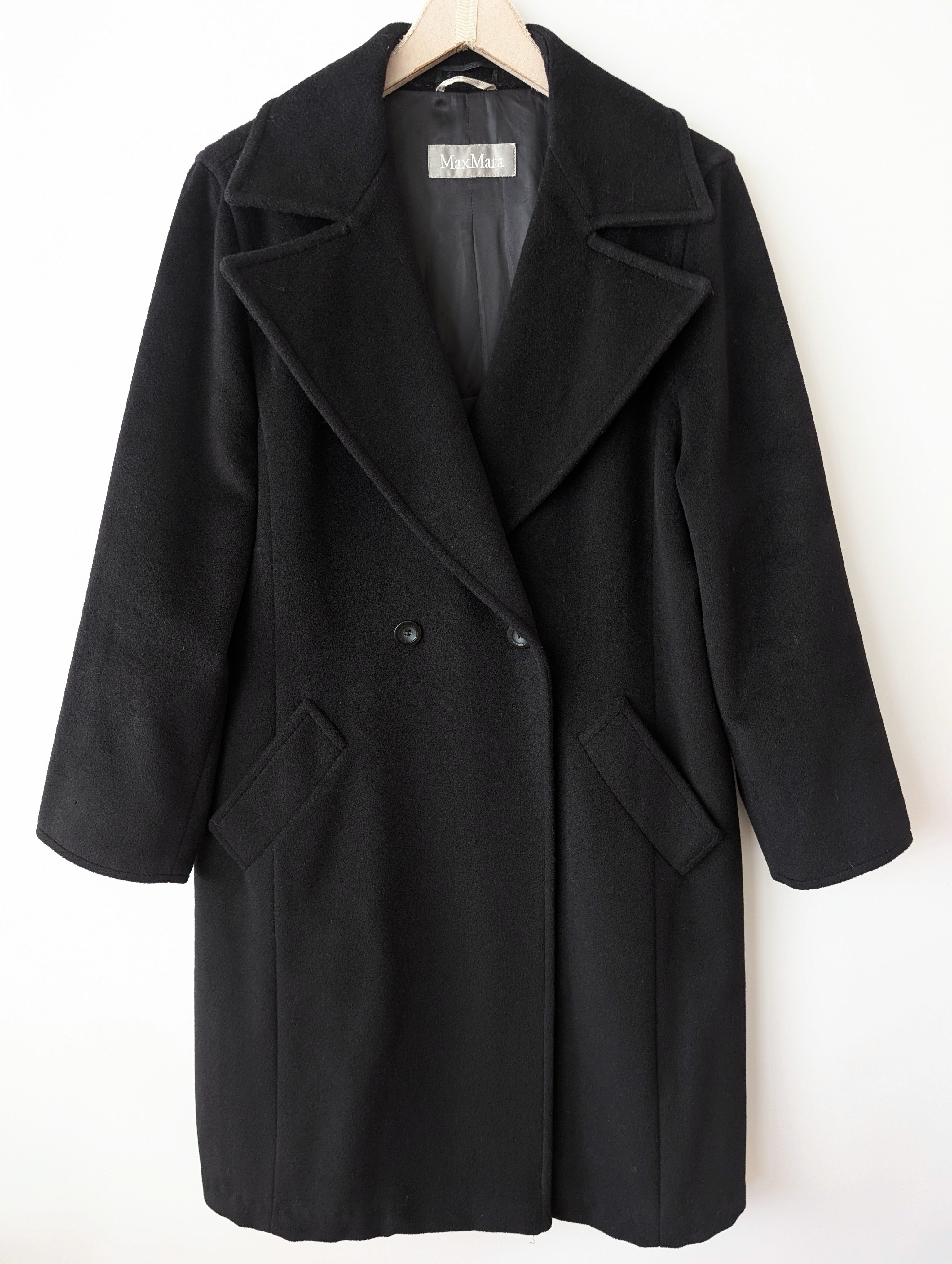 *Max Mara* Mantel Wolle 80s Schwarz (L)