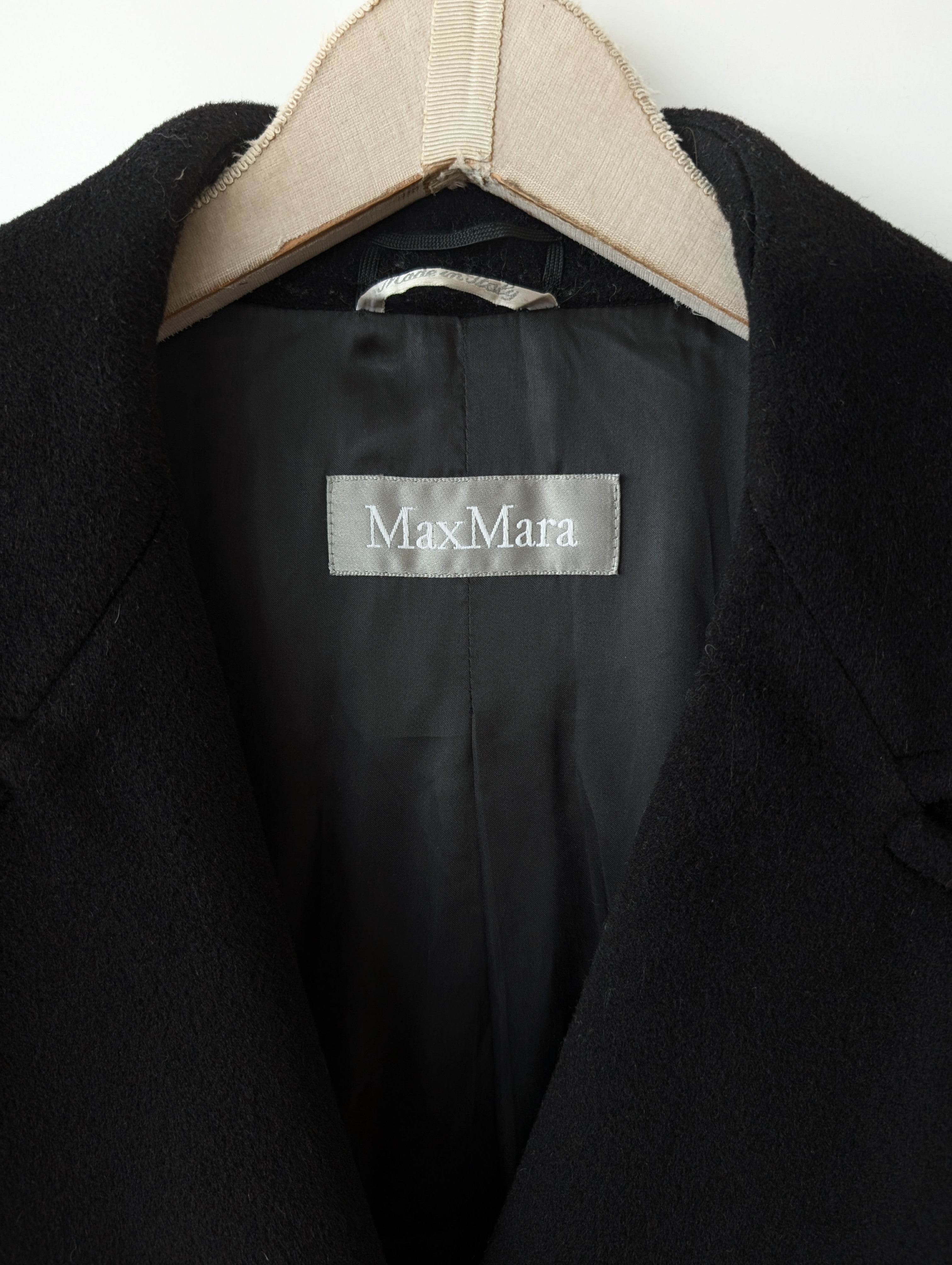 *Max Mara* Mantel Wolle 80s Schwarz (L)