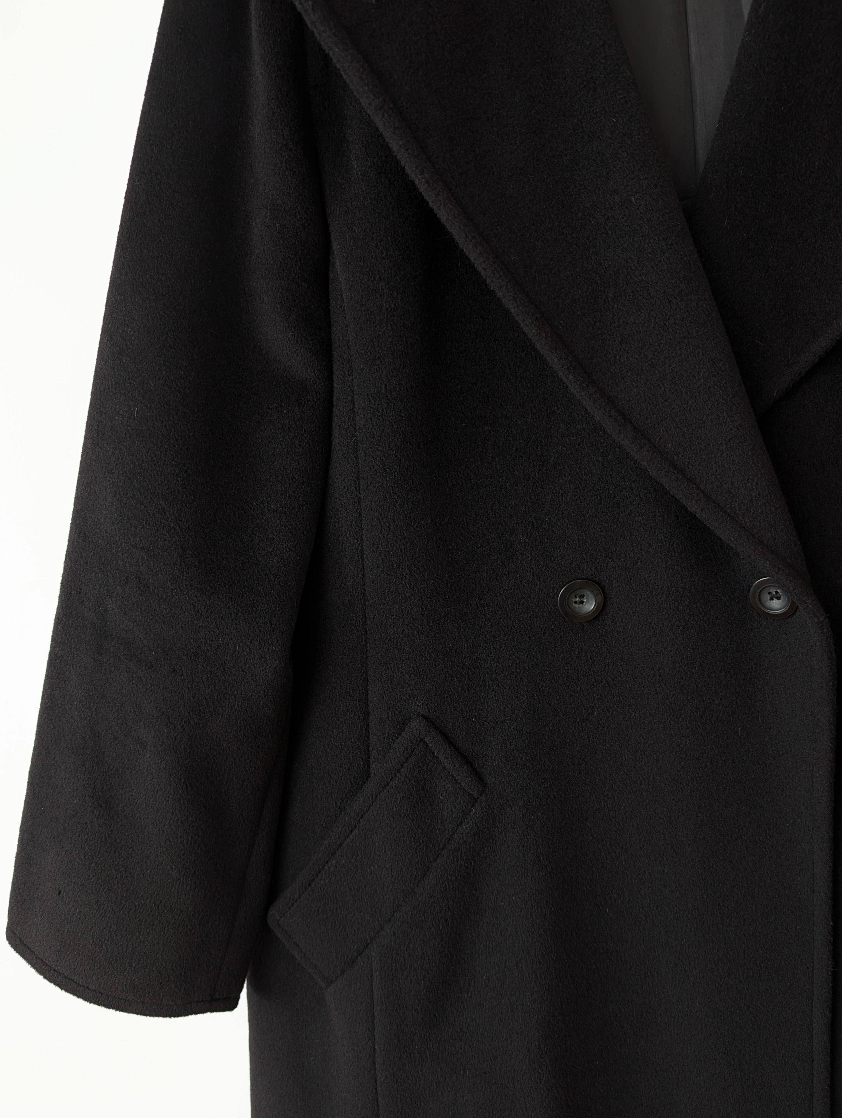 *Max Mara* Mantel Wolle 80s Schwarz (L)