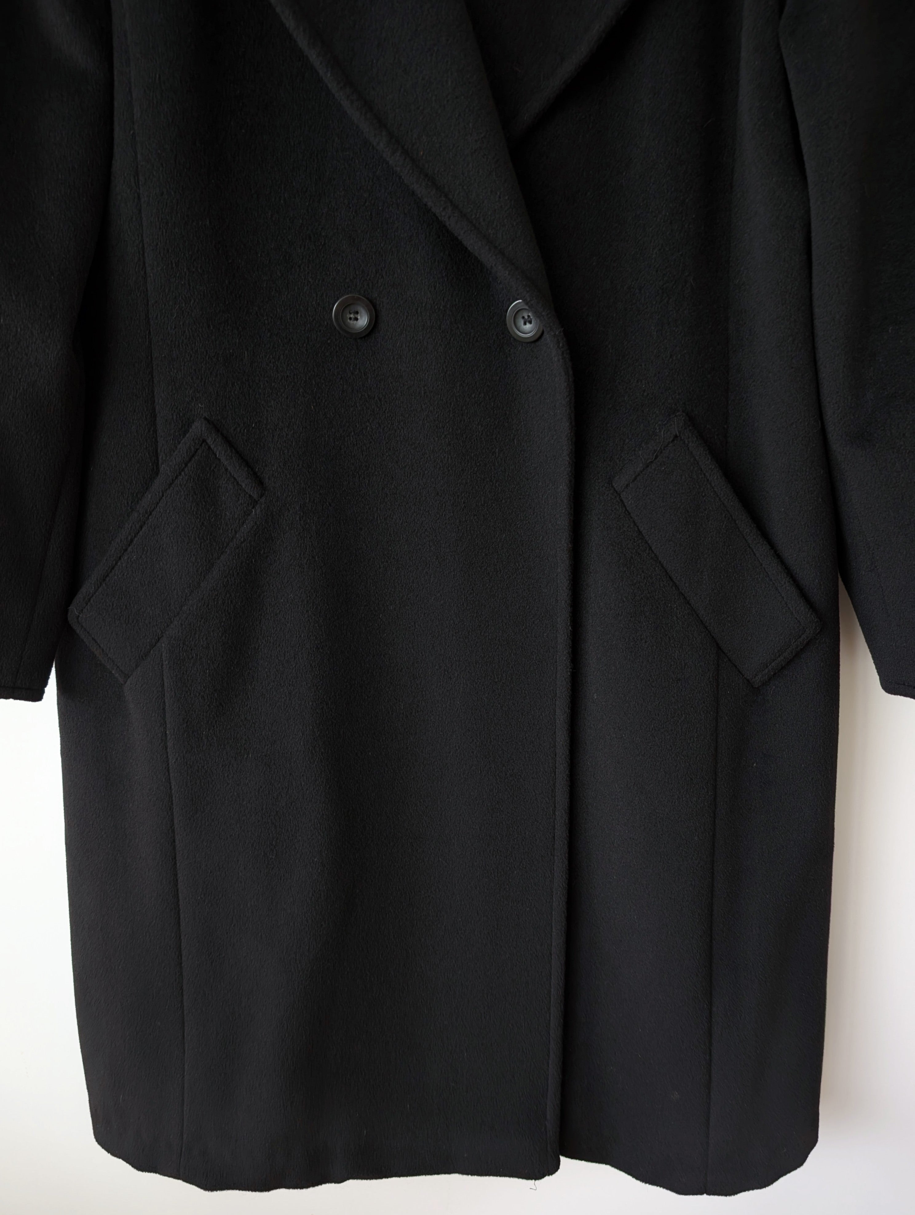 *Max Mara* Mantel Wolle 80s Schwarz (L)