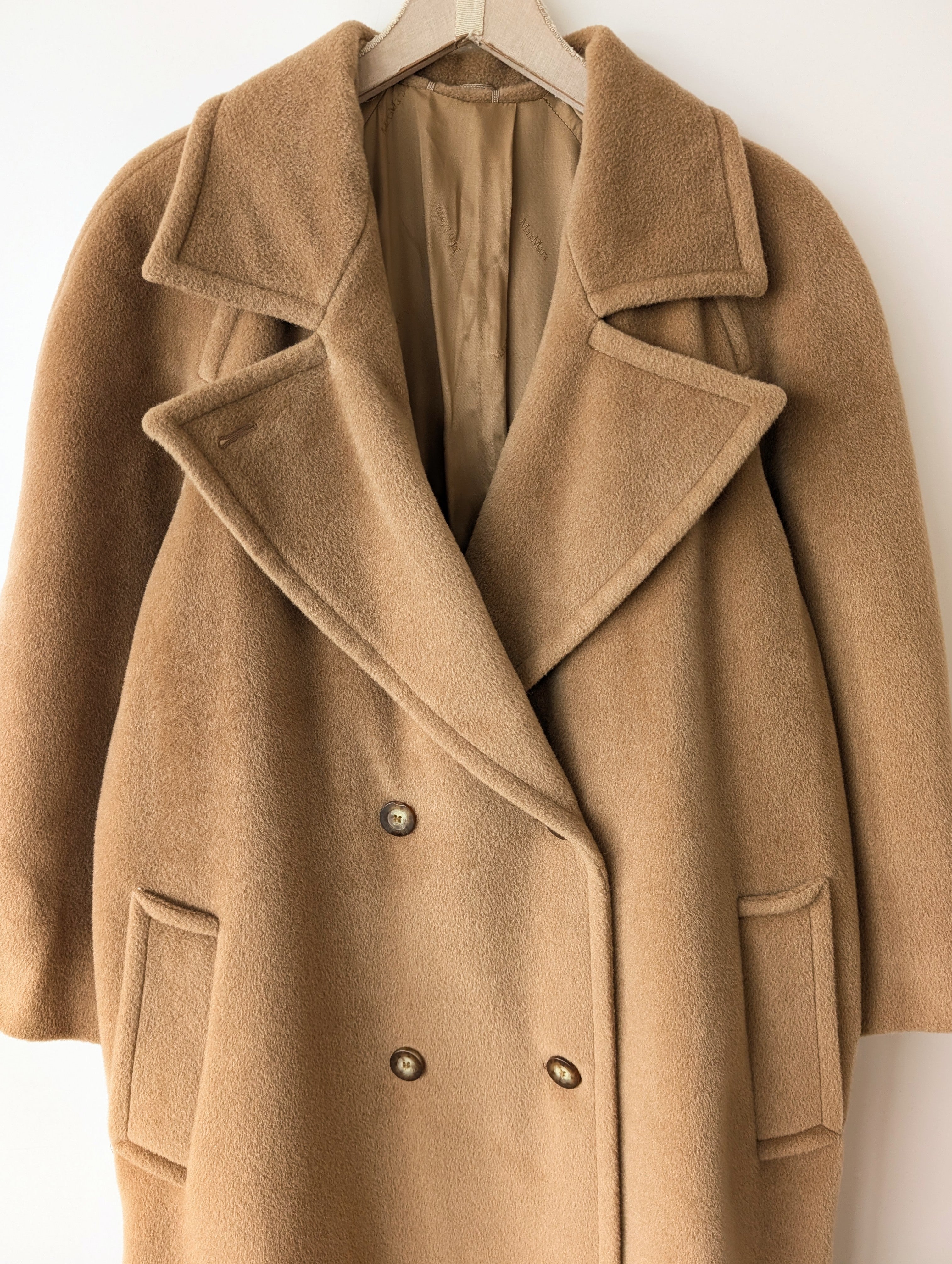 *Max Mara* Mantel Wolle 80s Camel (XL)