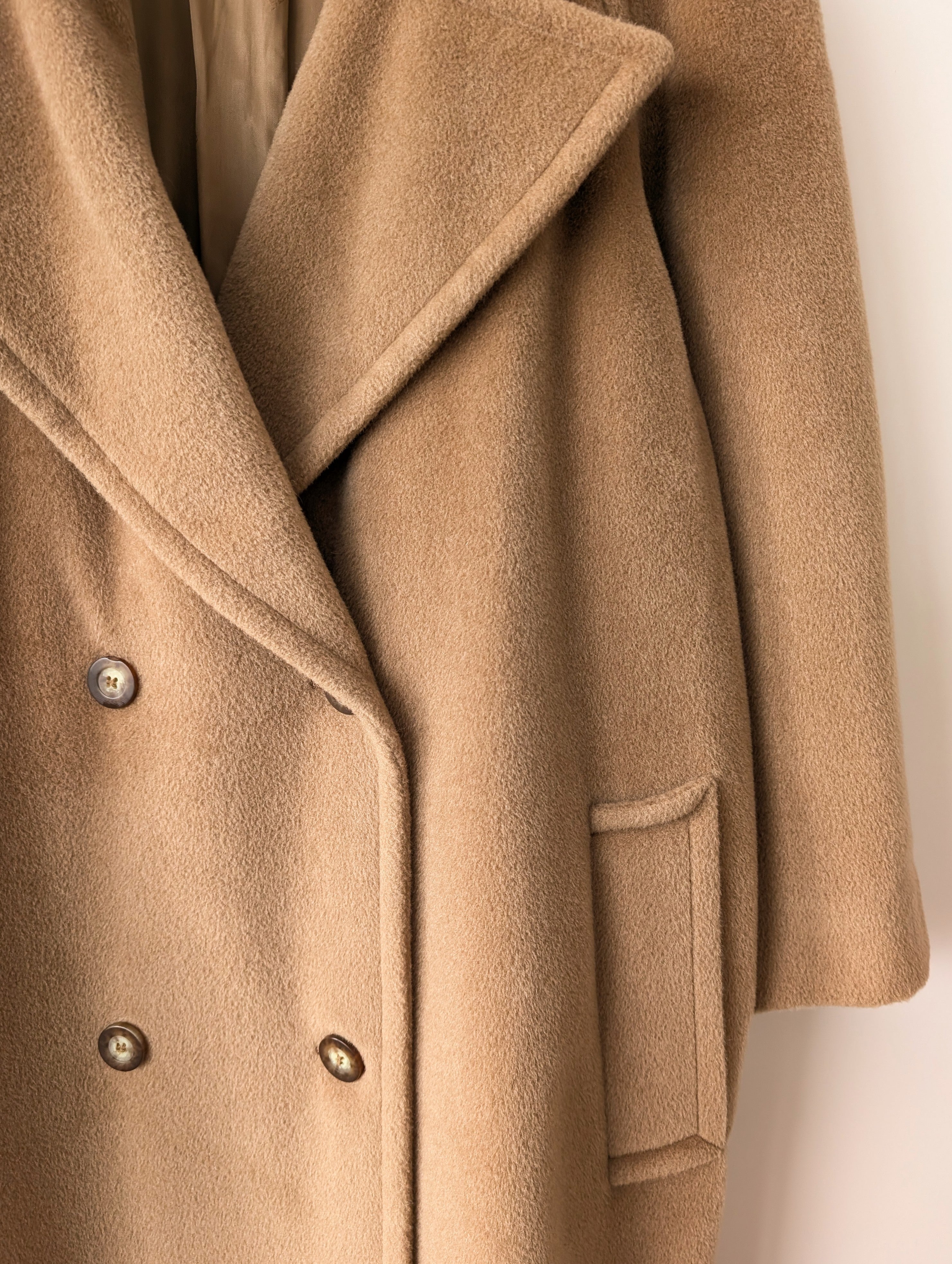 *Max Mara* Mantel Wolle 80s Camel (XL)