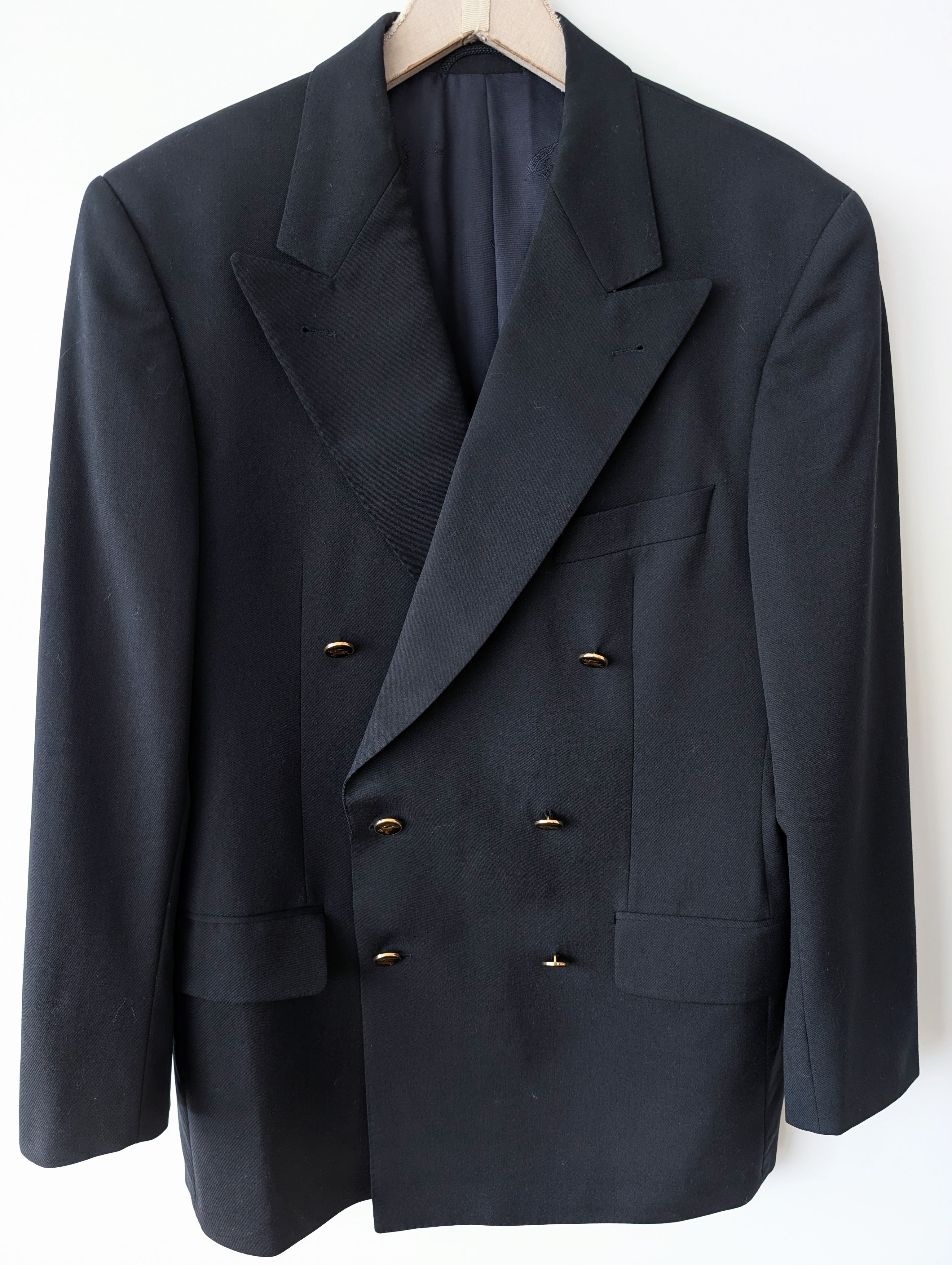 *Burberry* Blazer Sakko 80s Marine Zweireiher (L-XL)