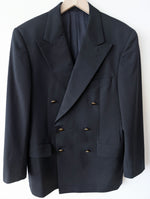Lade das Bild in den Galerie-Viewer, *Burberry* Blazer Sakko 80s Marine Zweireiher (L-XL)
