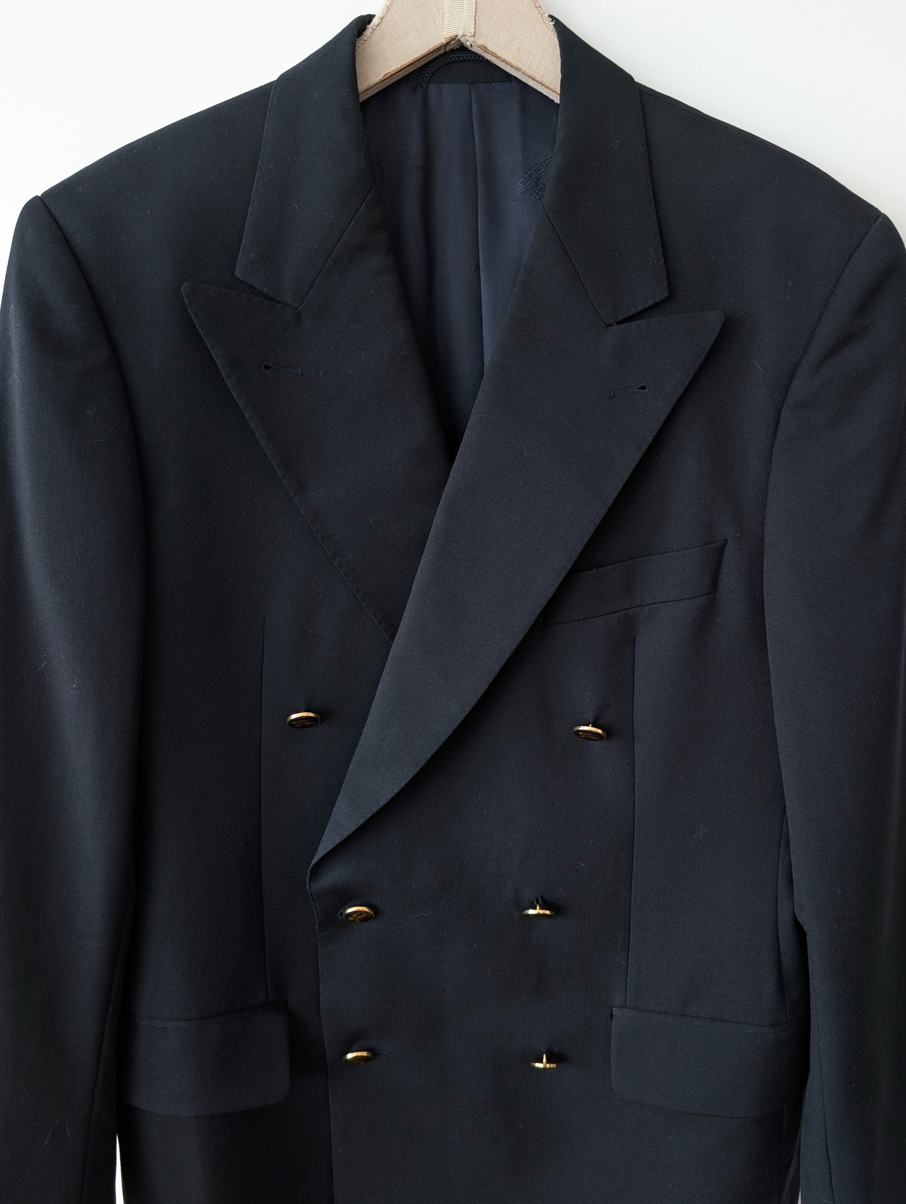 *Burberry* Blazer Sakko 80s Marine Zweireiher (L-XL)