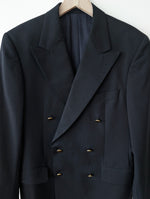 Lade das Bild in den Galerie-Viewer, *Burberry* Blazer Sakko 80s Marine Zweireiher (L-XL)
