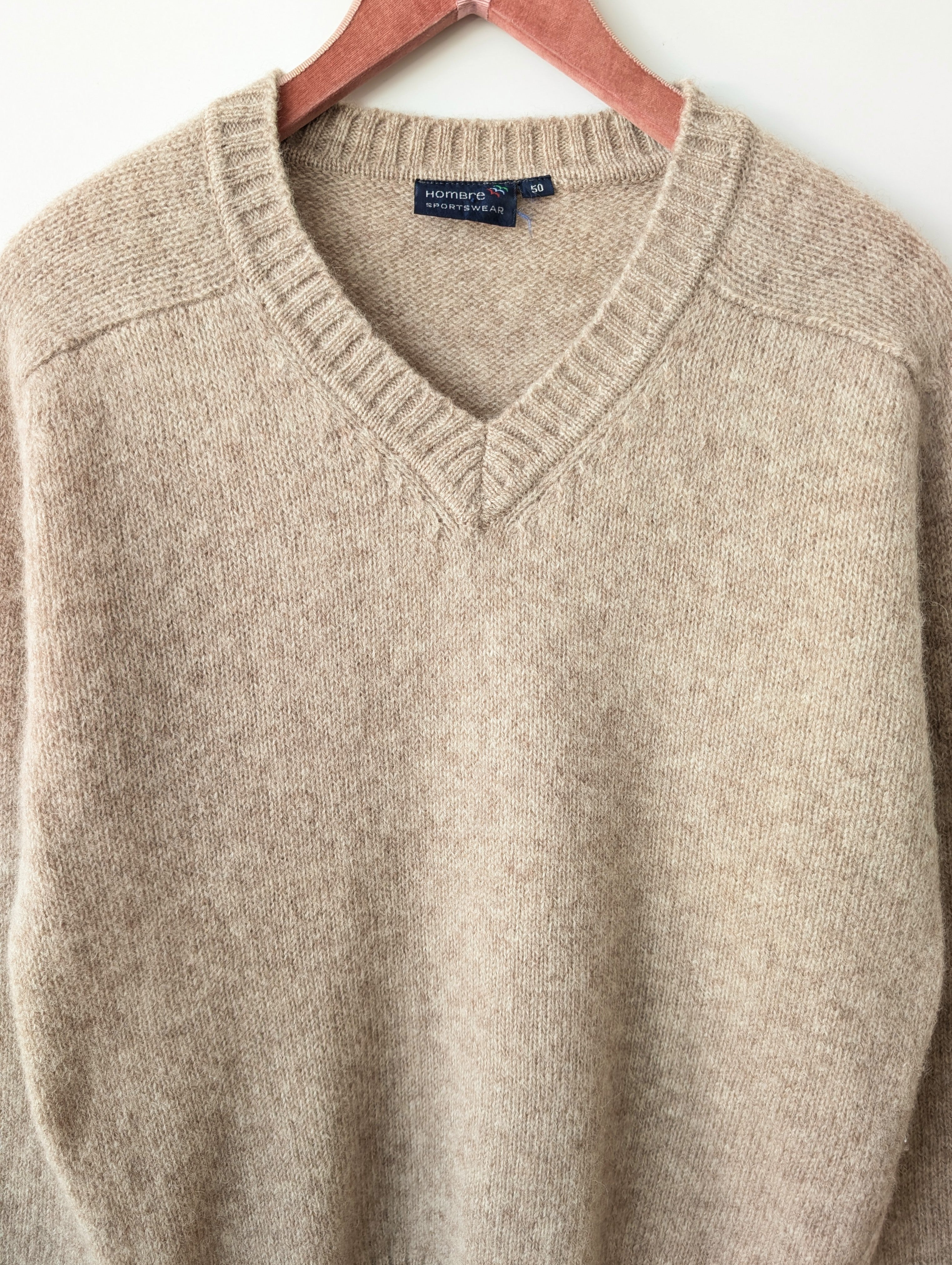 *Wolle* Pullover Premium Basic Beige (L)