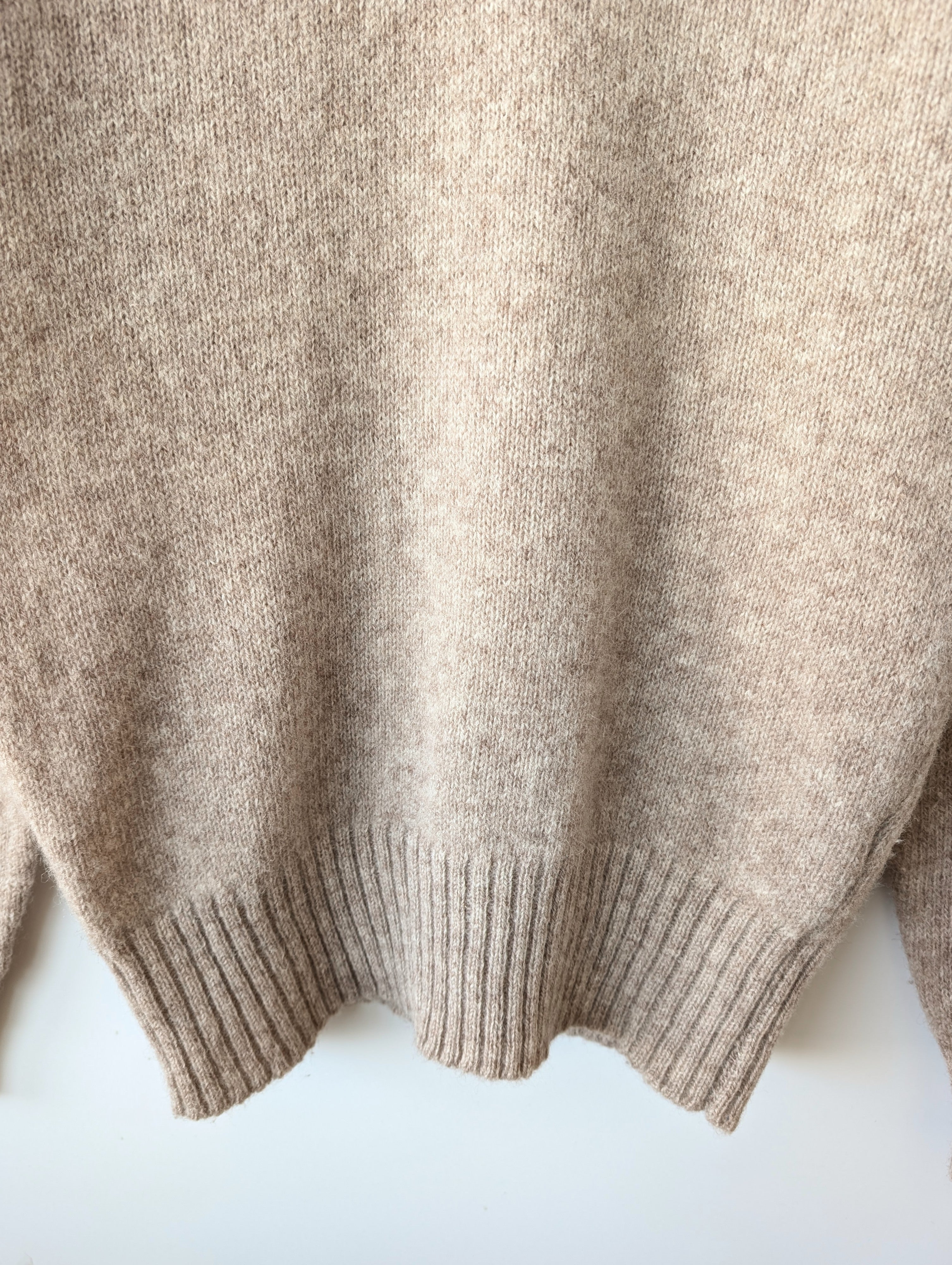 *Wolle* Pullover Premium Basic Beige (L)