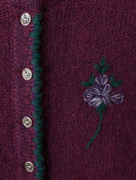 Lade das Bild in den Galerie-Viewer, *Wolle* Cardigan Folklore Blumen Stick Ballonärmel (L)
