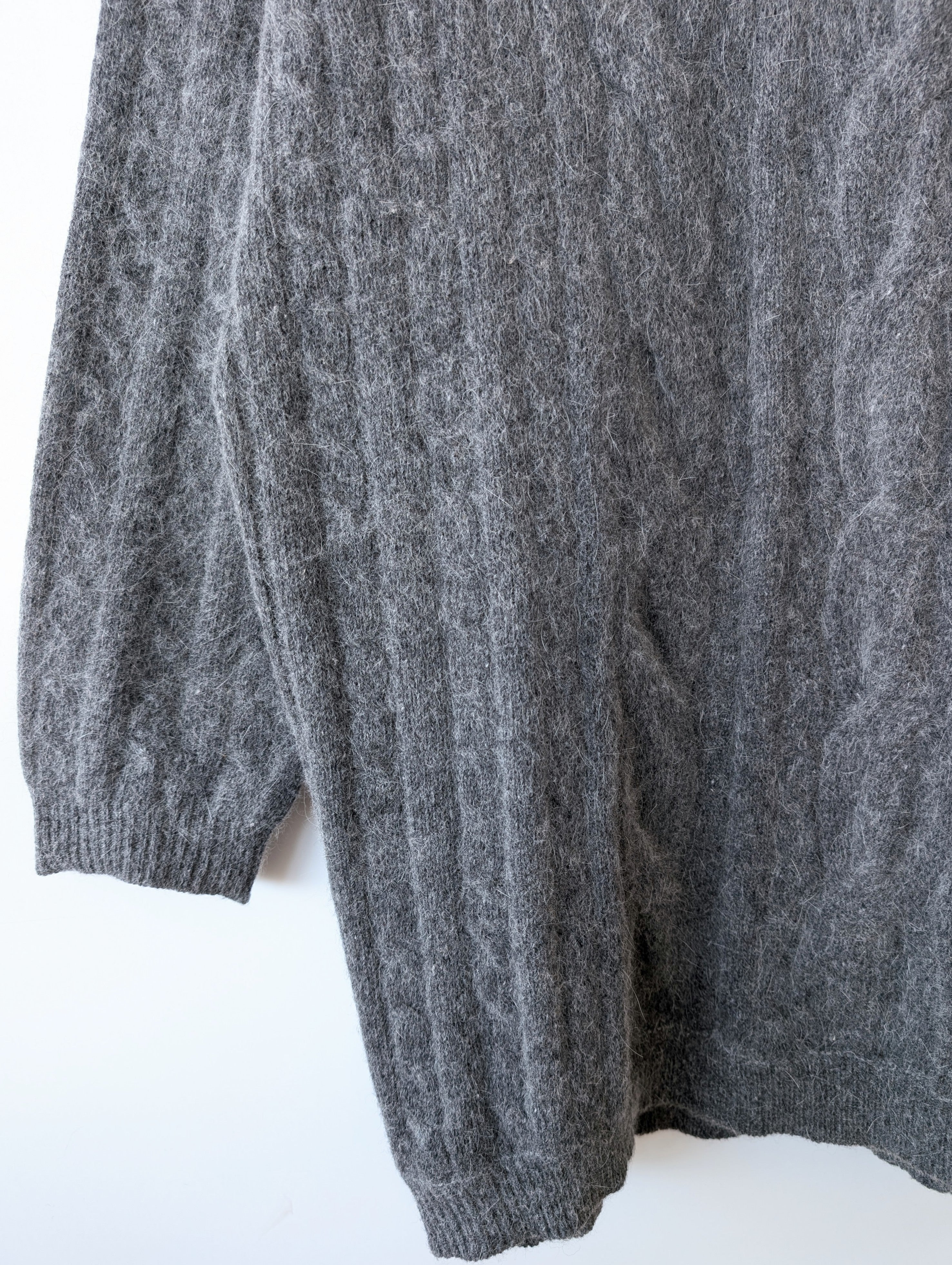 *Angora & Wolle* Long Pullover Rollkragen Grau (XL)