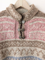 Lade das Bild in den Galerie-Viewer, *Wolle* Handmade Pullover Tulpen Folklore Rosa (XL)
