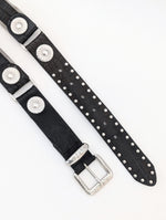 Lade das Bild in den Galerie-Viewer, Gürtel Nieten Silber Grunge Kroko Leder (80-100)
