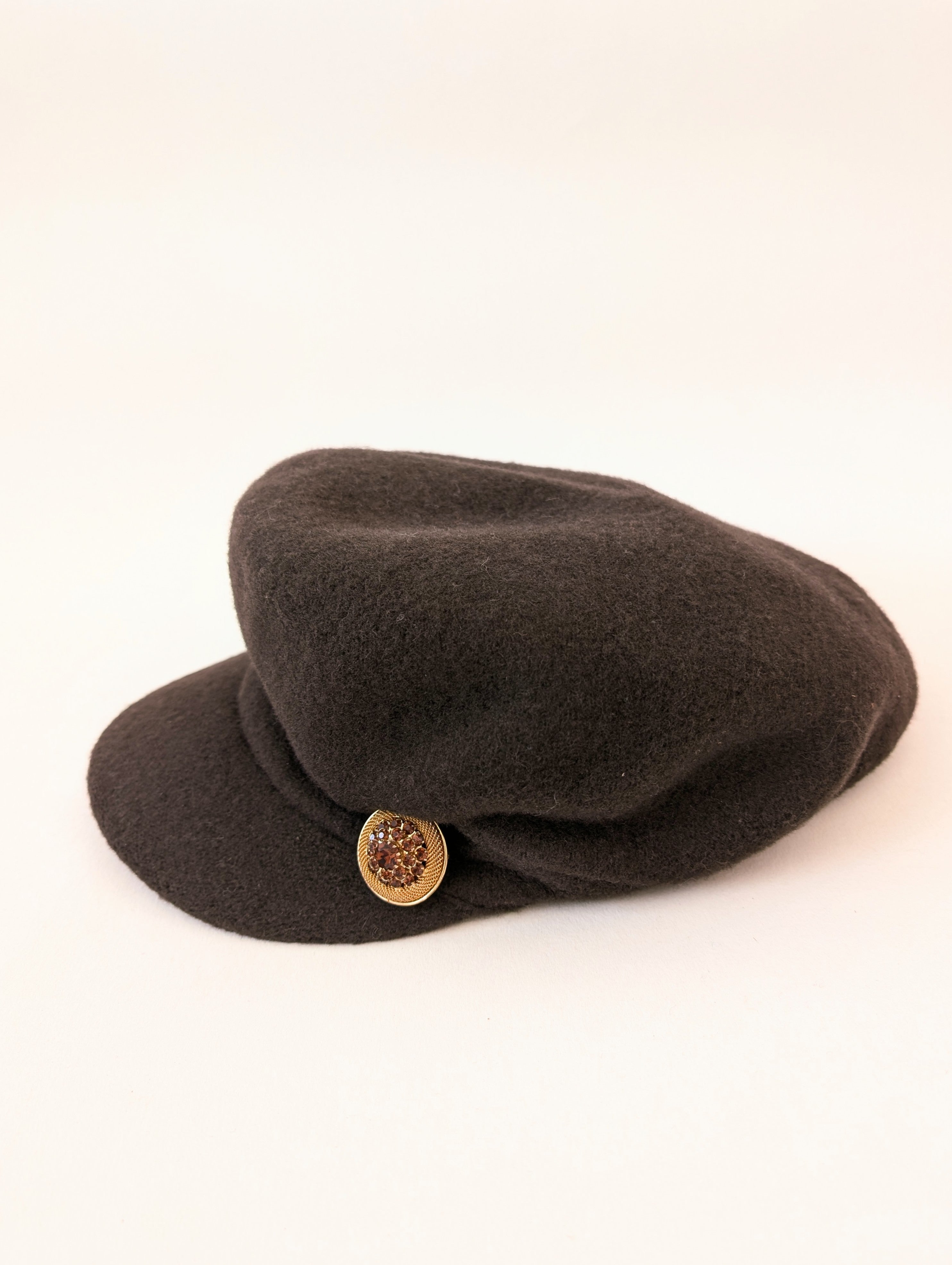 Ballonmütze Schirm Y2K Wolle