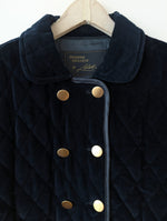 Lade das Bild in den Galerie-Viewer, *Samt* Weste Steppung Zweireiher Marine (L)
