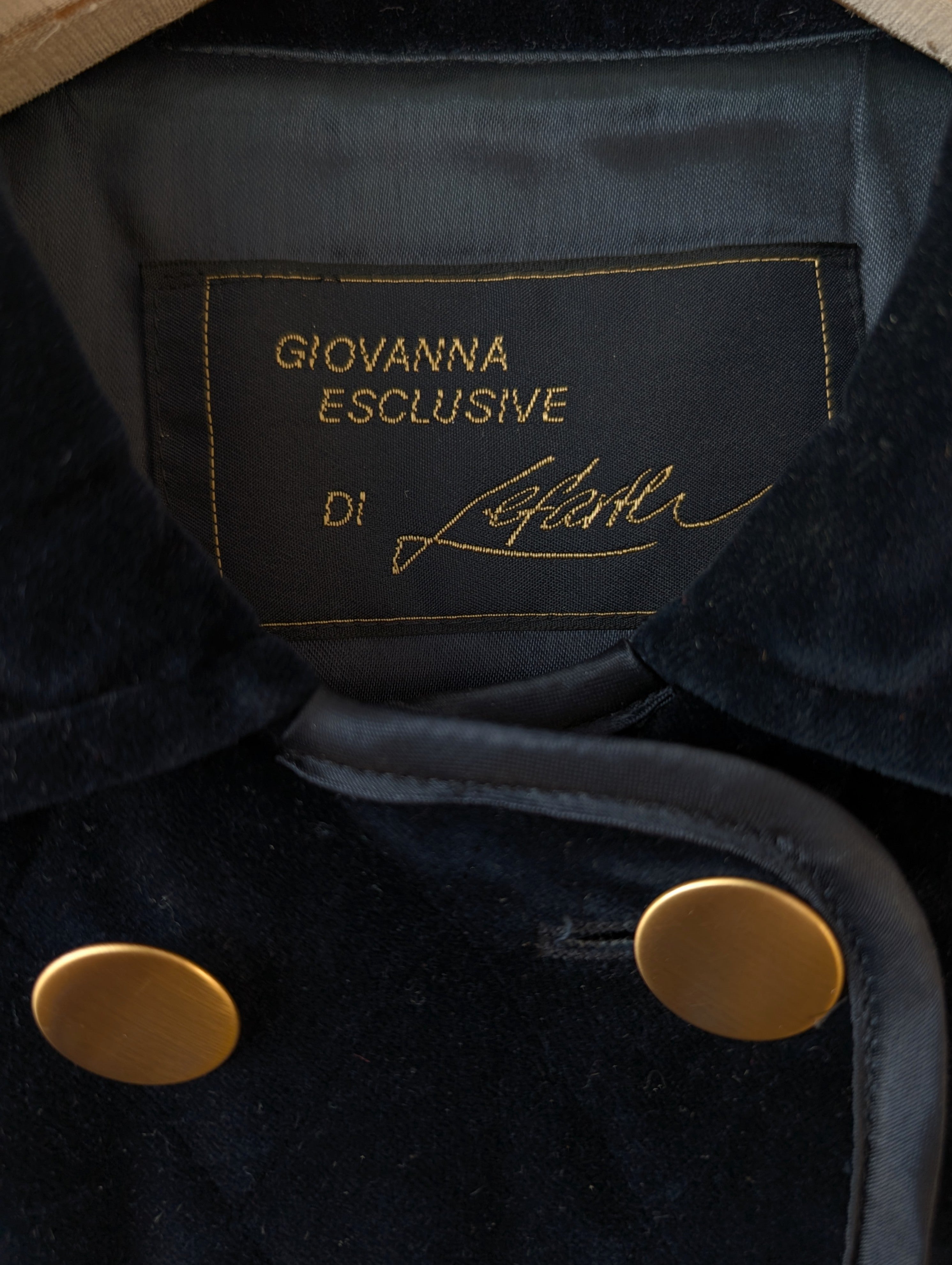 *Samt* Weste Steppung Zweireiher Marine (L)