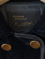 Lade das Bild in den Galerie-Viewer, *Samt* Weste Steppung Zweireiher Marine (L)
