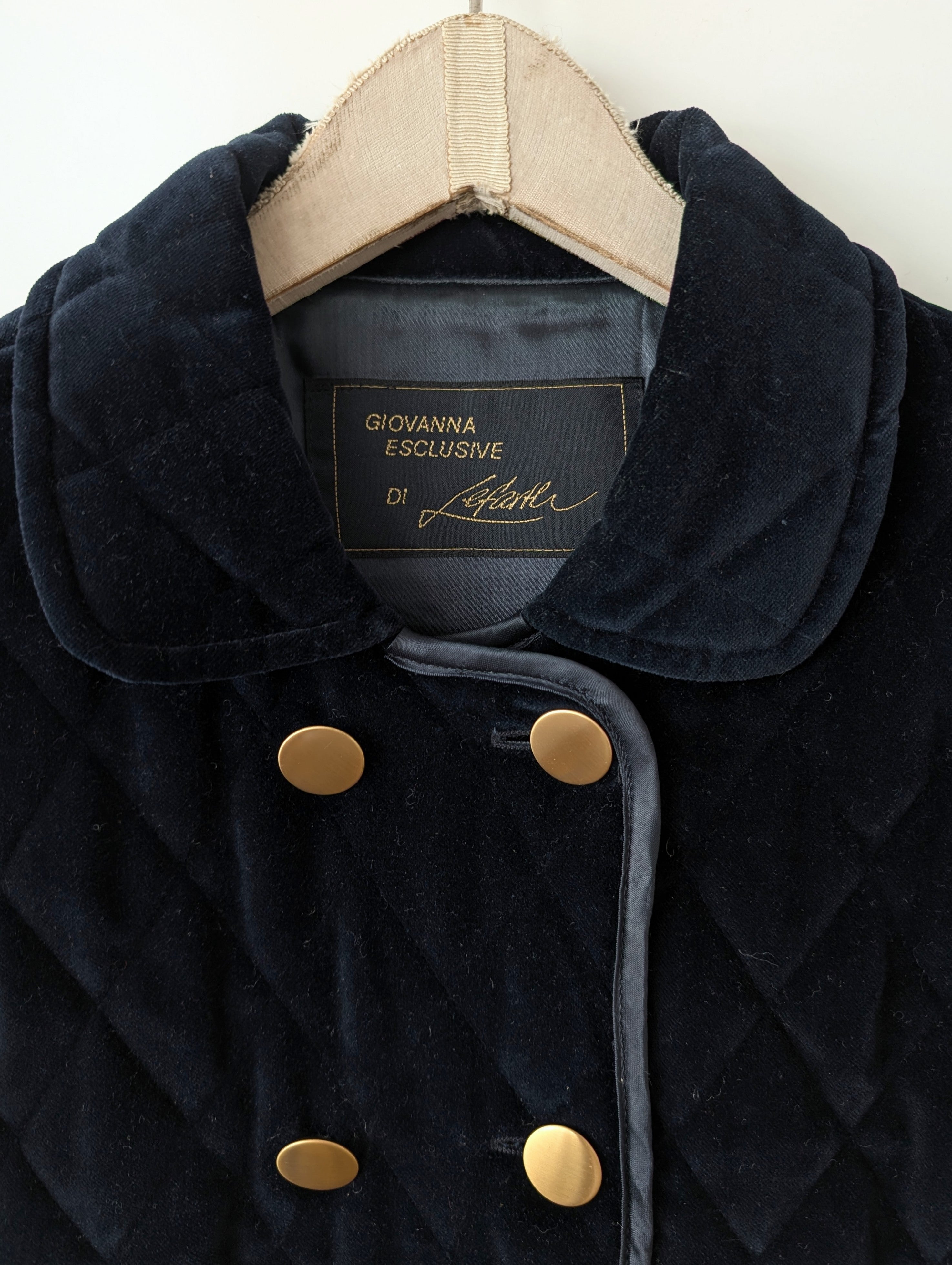 *Samt* Weste Steppung Zweireiher Marine (L)