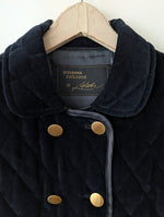 Lade das Bild in den Galerie-Viewer, *Samt* Weste Steppung Zweireiher Marine (L)
