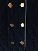 Lade das Bild in den Galerie-Viewer, *Samt* Weste Steppung Zweireiher Marine (L)
