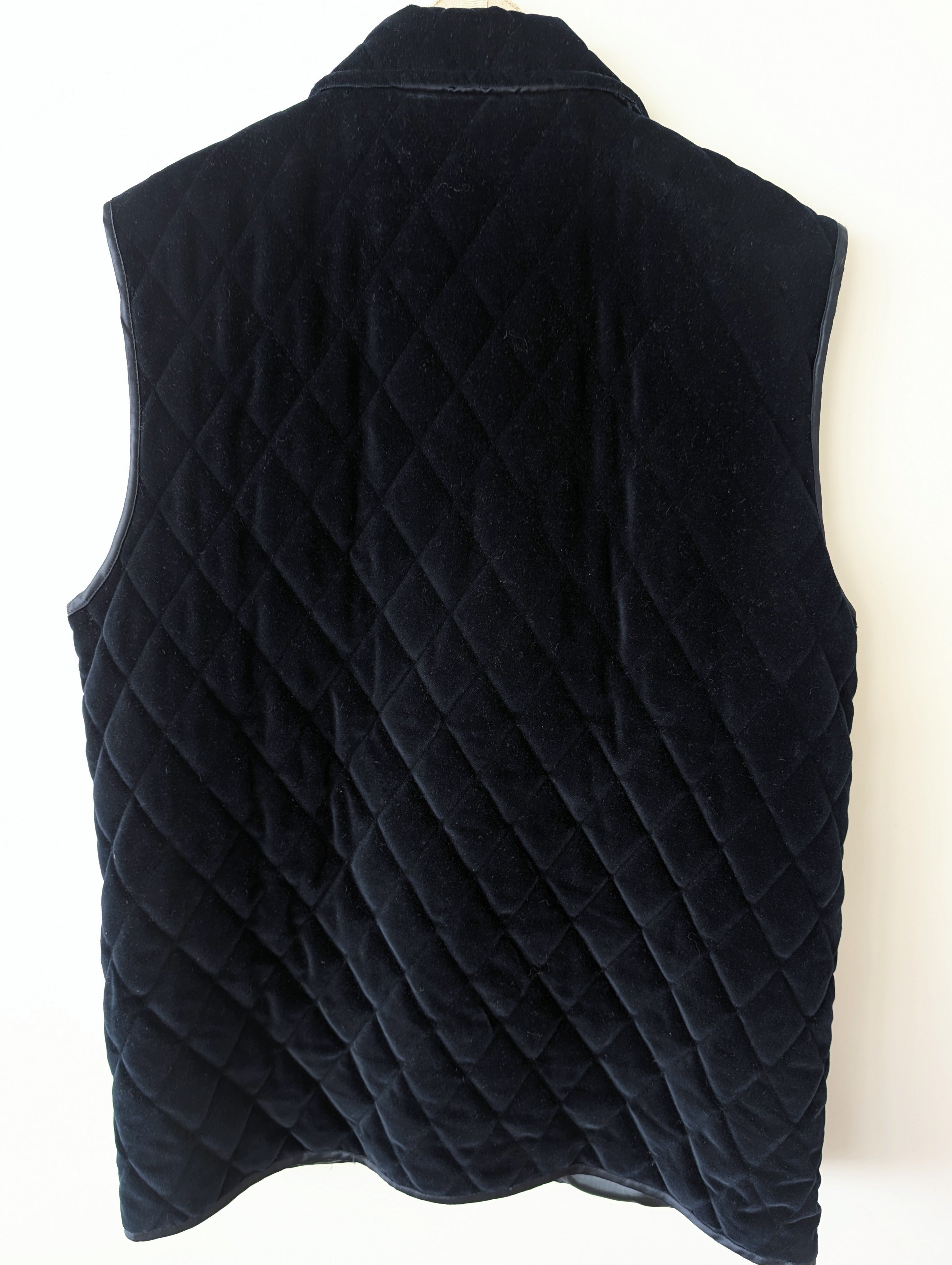 *Samt* Weste Steppung Zweireiher Marine (L)