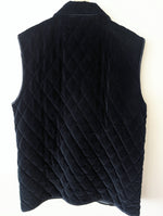 Lade das Bild in den Galerie-Viewer, *Samt* Weste Steppung Zweireiher Marine (L)
