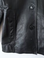 Lade das Bild in den Galerie-Viewer, Leder Blazer 90s Klassiker Schwarz (S-M)
