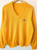 Lade das Bild in den Galerie-Viewer, *Fila* Pullover 80s Tennis Senfgelb (L)
