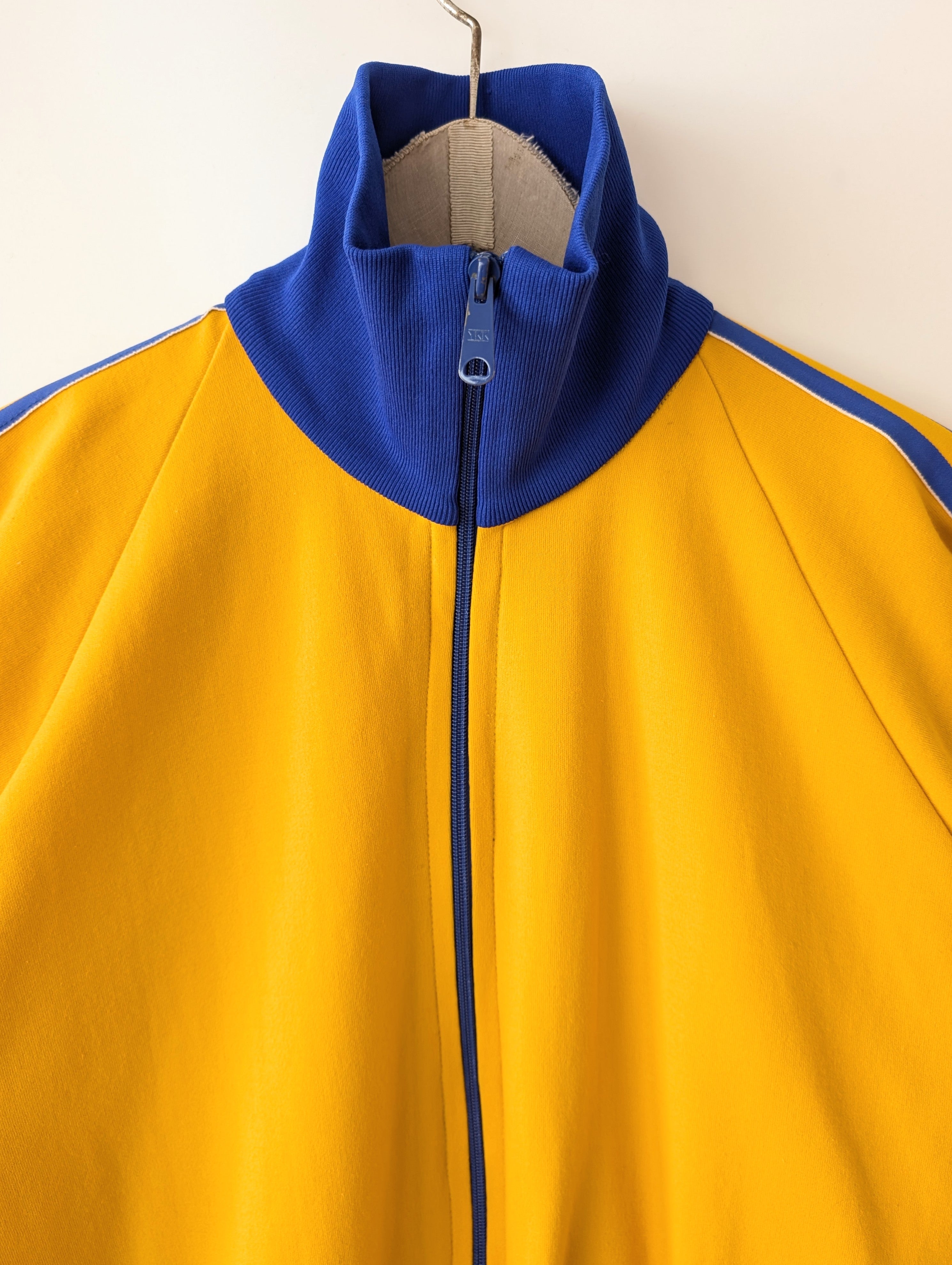 Trainingsjacke 70s Grasshoppers Senfgelb Blau (L)
