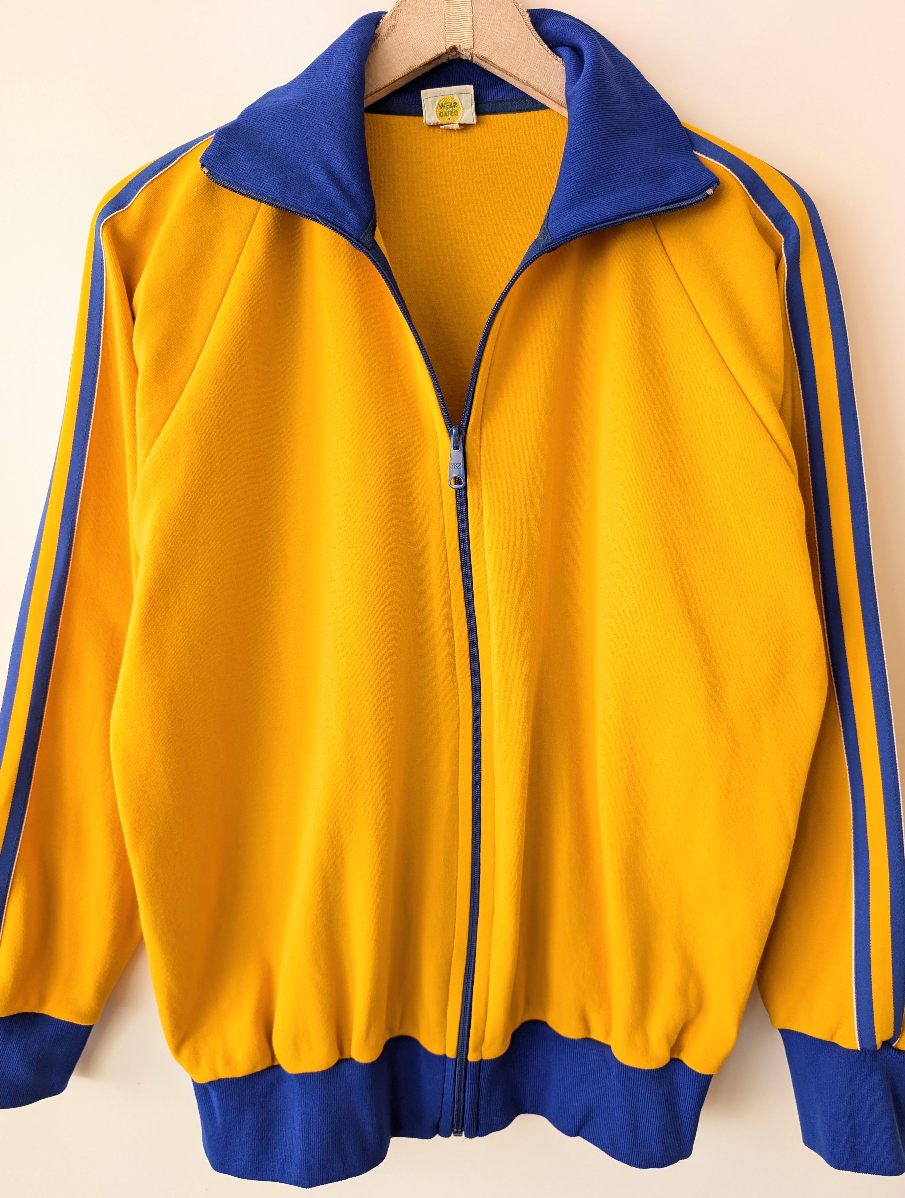 Trainingsjacke 70s Grasshoppers Senfgelb Blau (L)