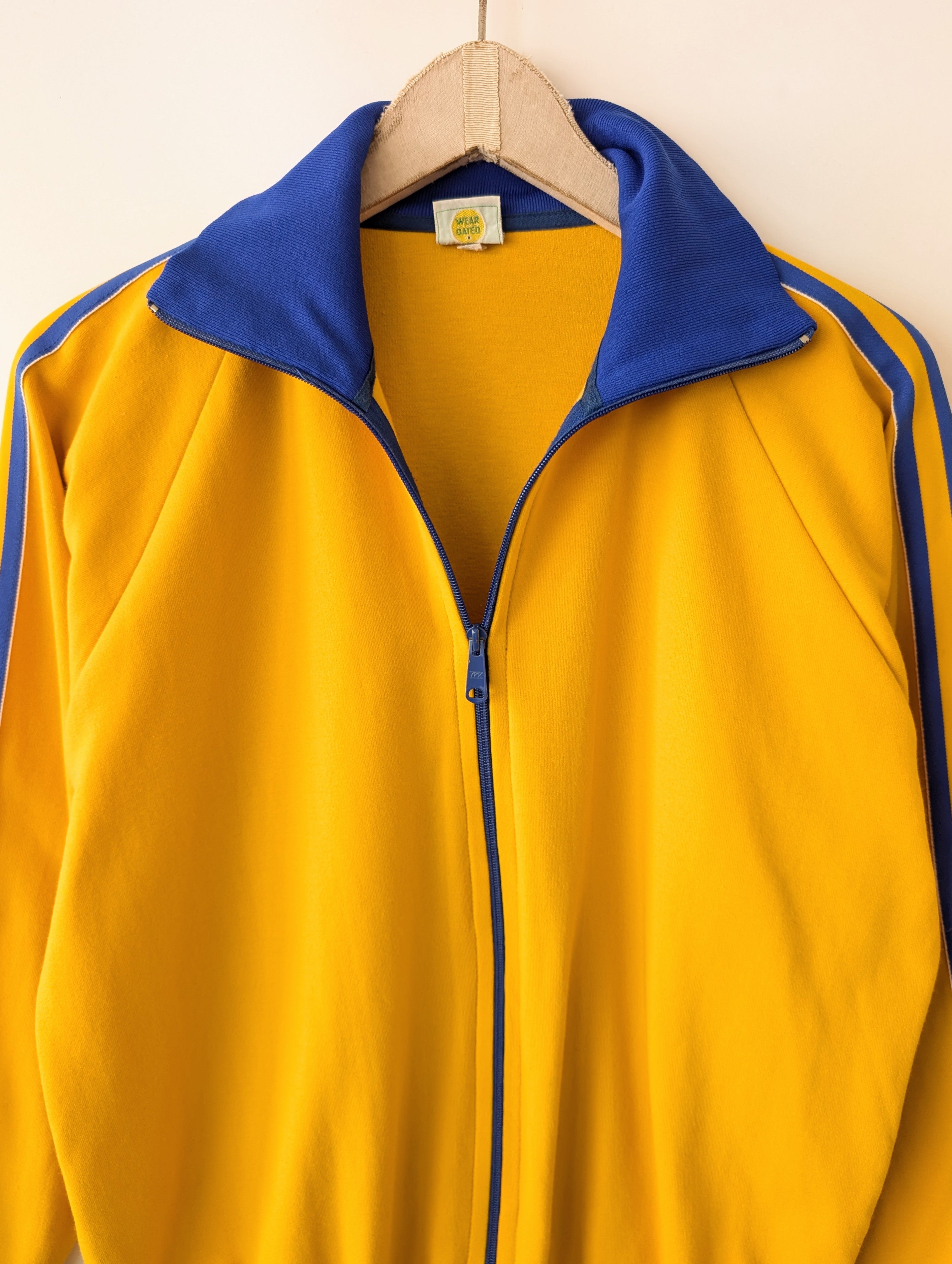 Trainingsjacke 70s Grasshoppers Senfgelb Blau (L)
